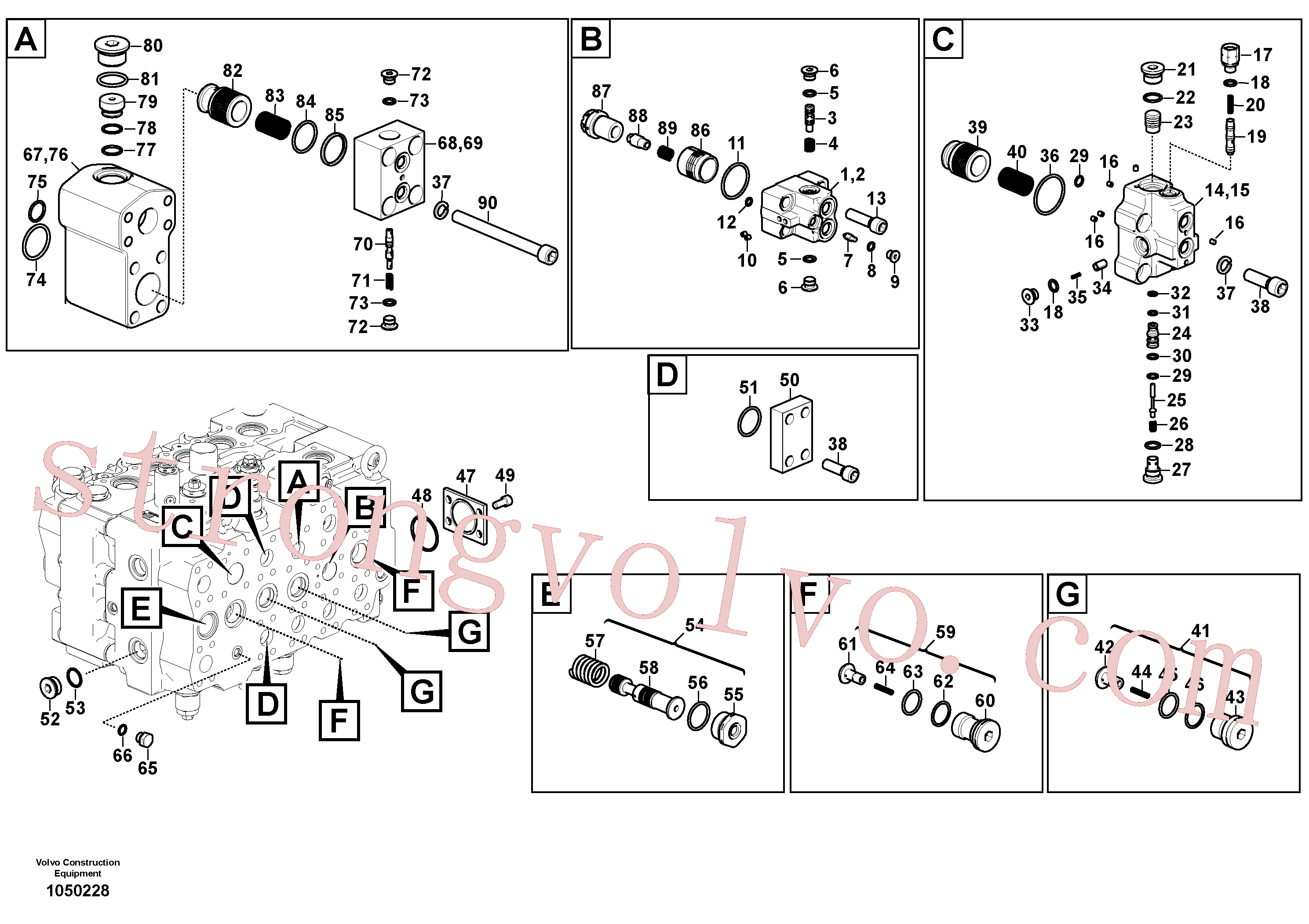 VOE14630926 Volvo Válvula mestra de comando(1050228 Montagem)