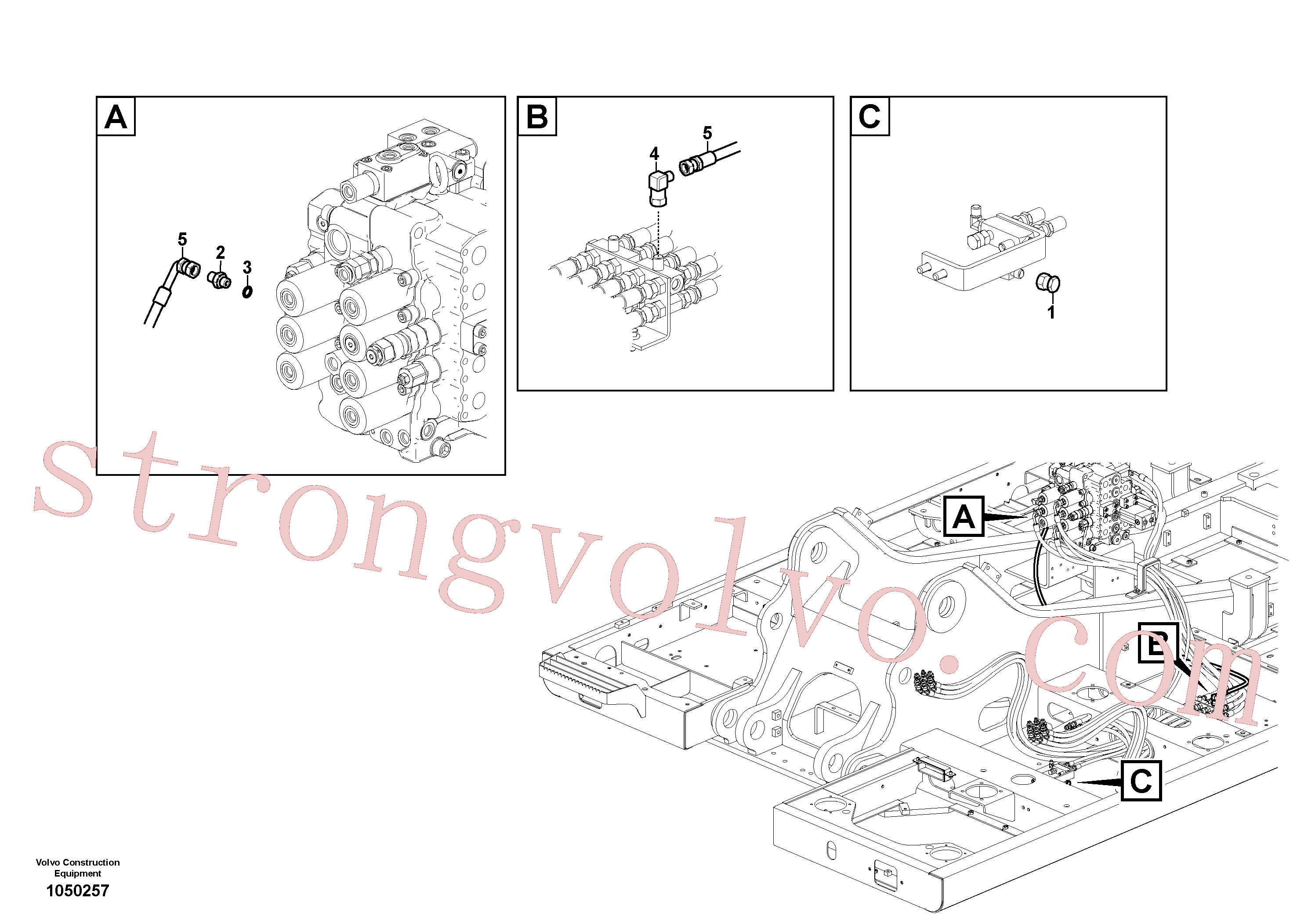 SA9453-02235 Volvo Hidráulica de serviço, martelo e cortador para fluxo da bomba auxiliar(1050257 Montagem)