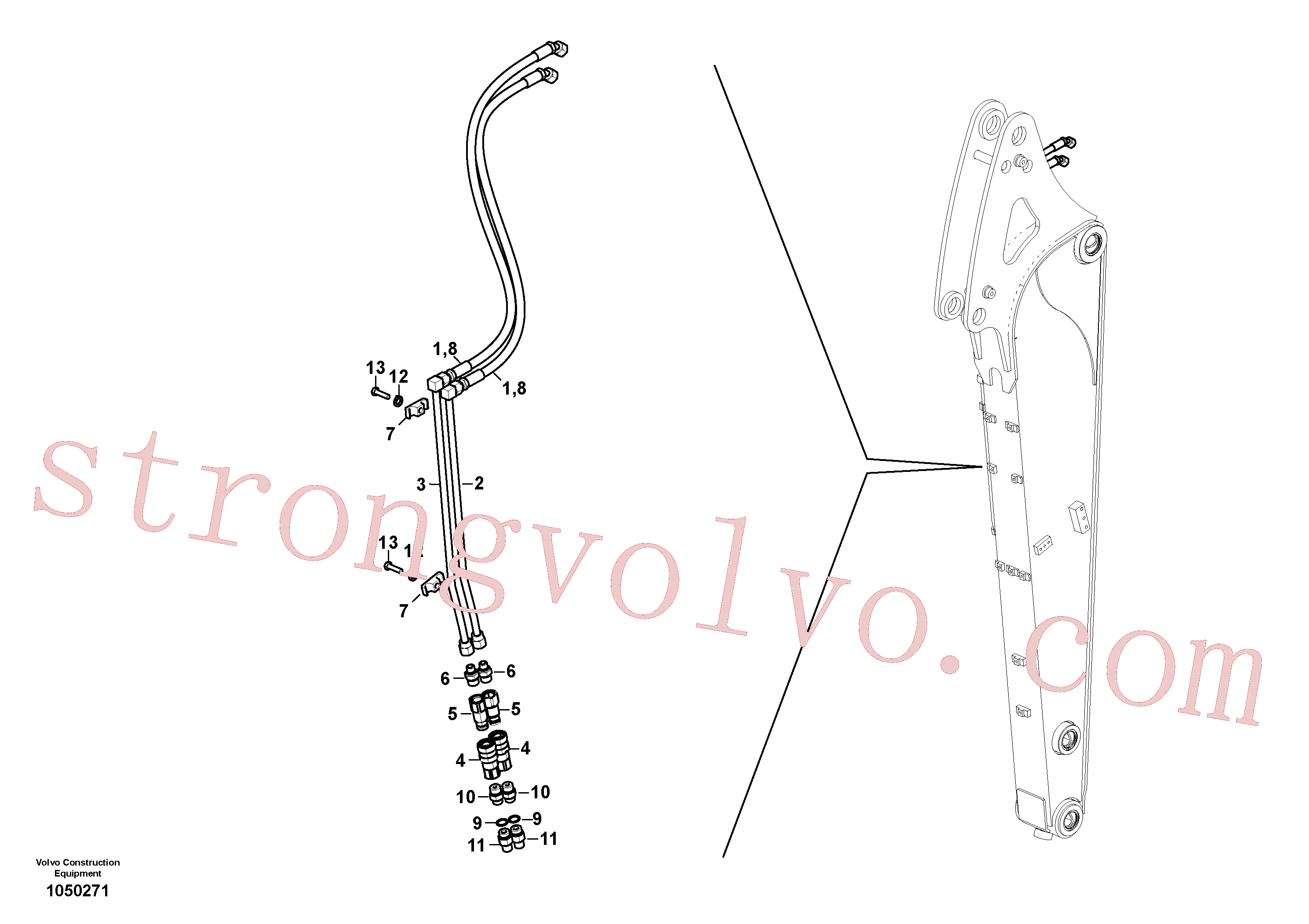 VOE14881862 Volvo Hidráulica de serviço, inclinação e rotor no braço de afundamento(1050271 Montagem)