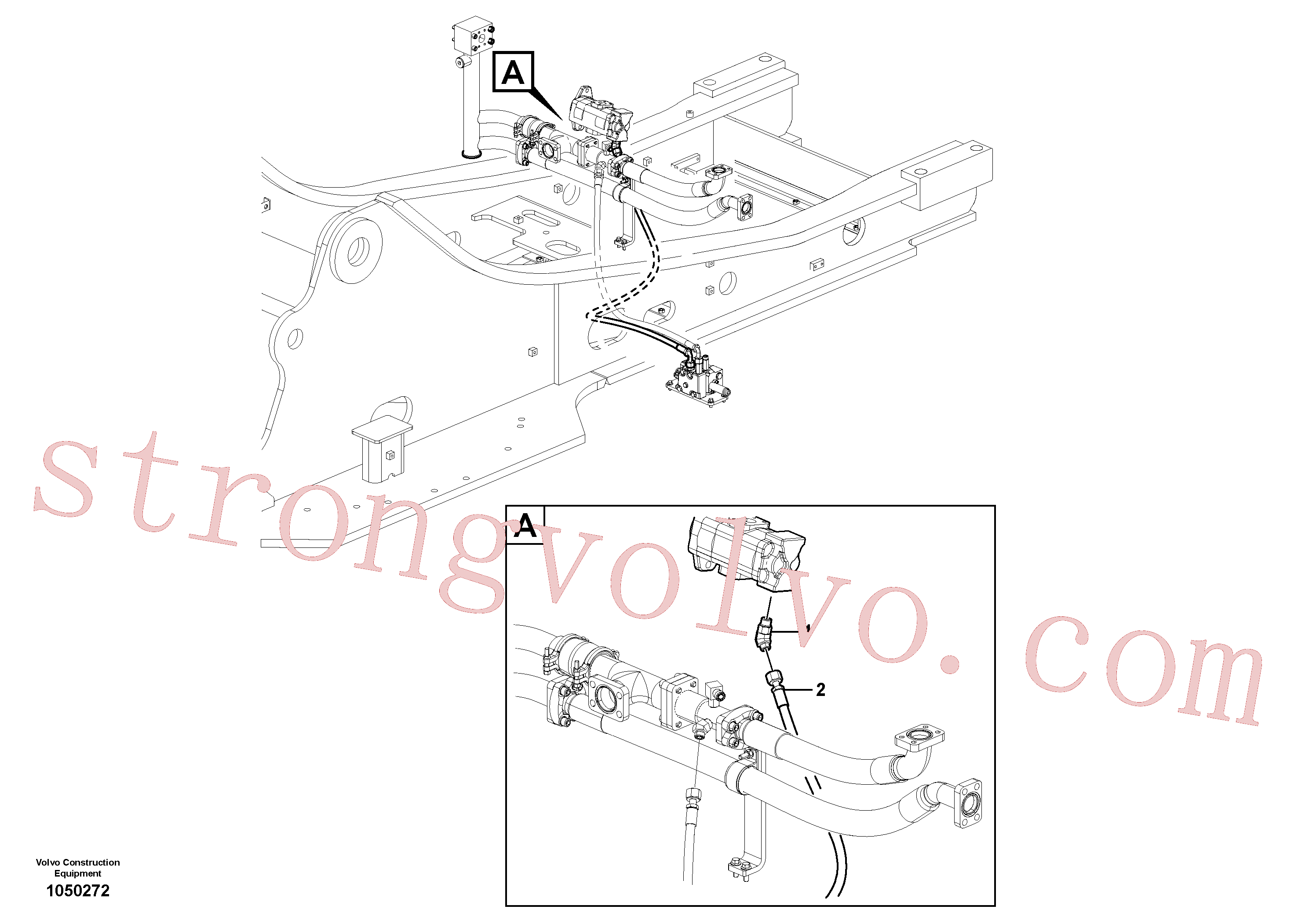 VOE937697 Volvo Hidráulica de serviço, inclinação e rotor na estrutura superior(1050272 Montagem)