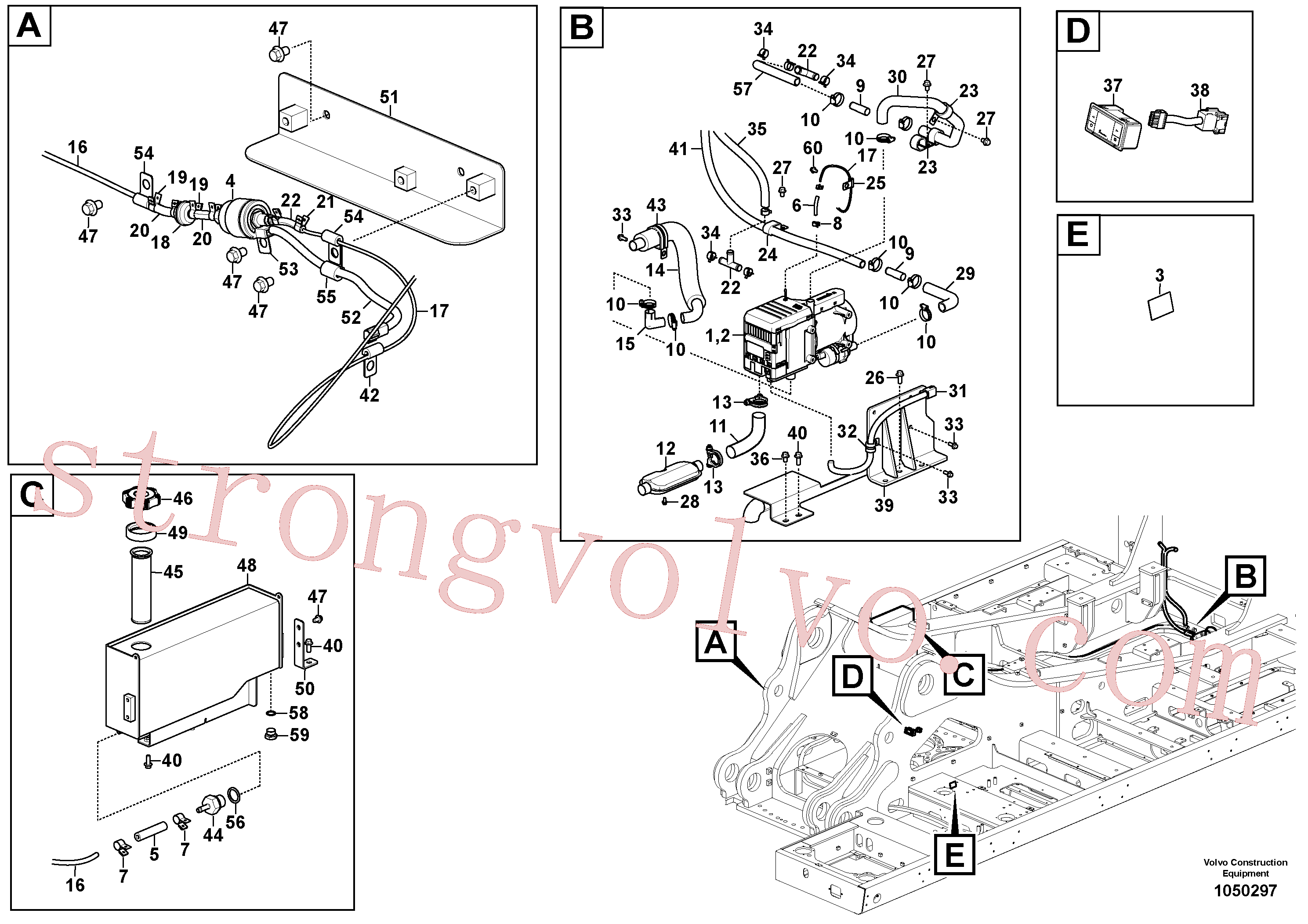 VOE14883841 Volvo Aquecedor auxiliar(1050297 Montagem)