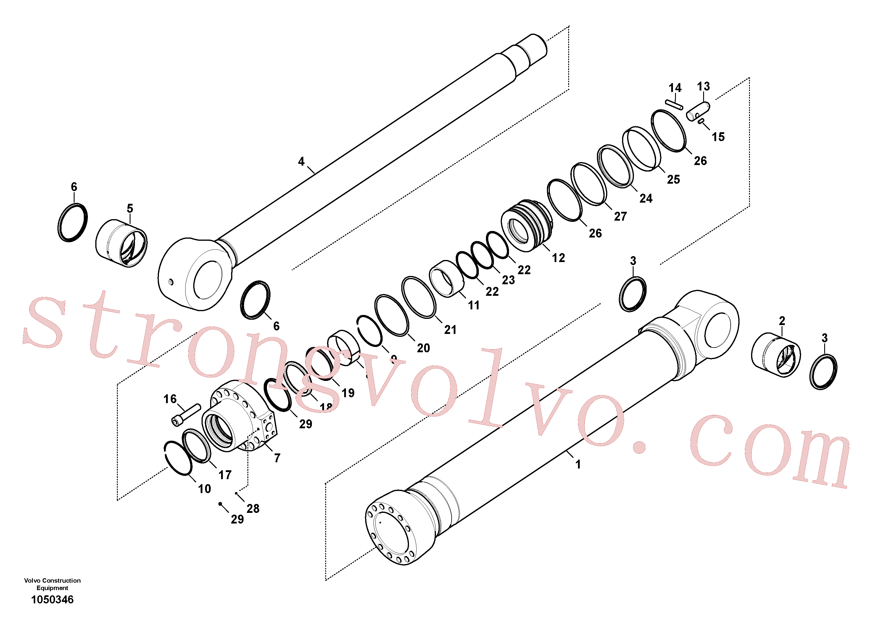 VOE14883643 Volvo Cilindro de balde(1050346 Montagem)
