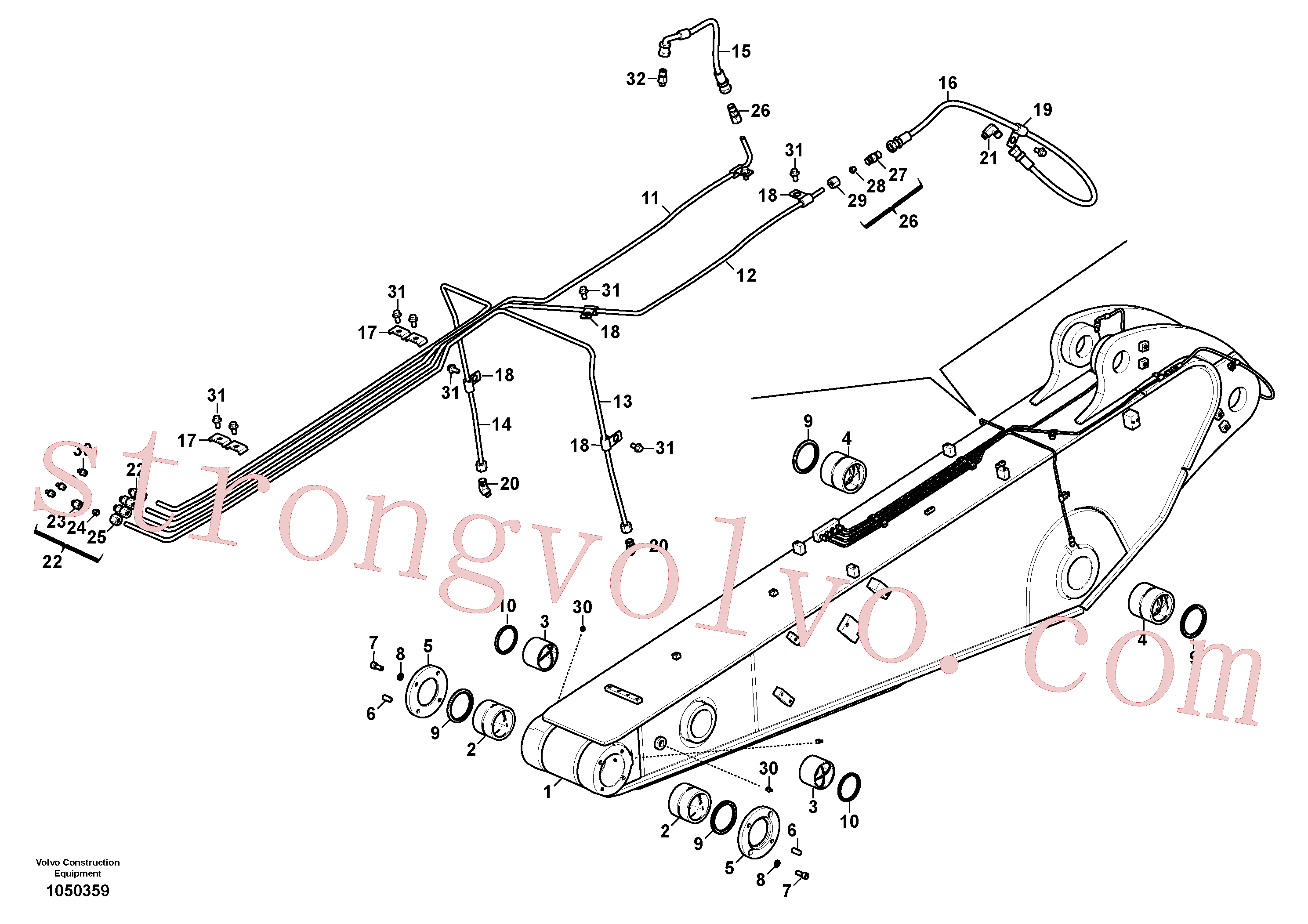 Atacado VOE14549562 Pipe Volvo escavadeira