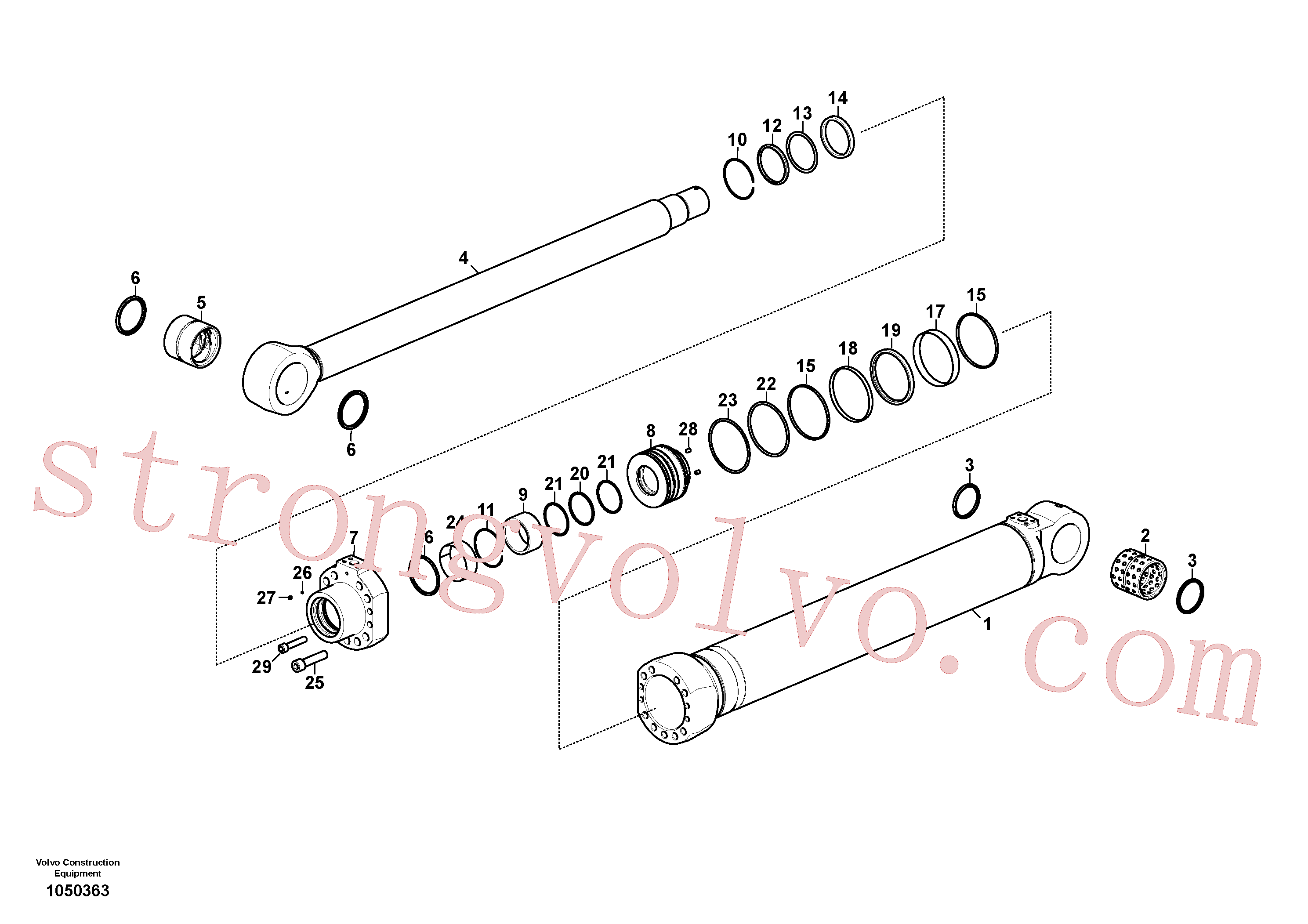 VOE14587740 Volvo Cilindro da lança(1050363 Montagem)