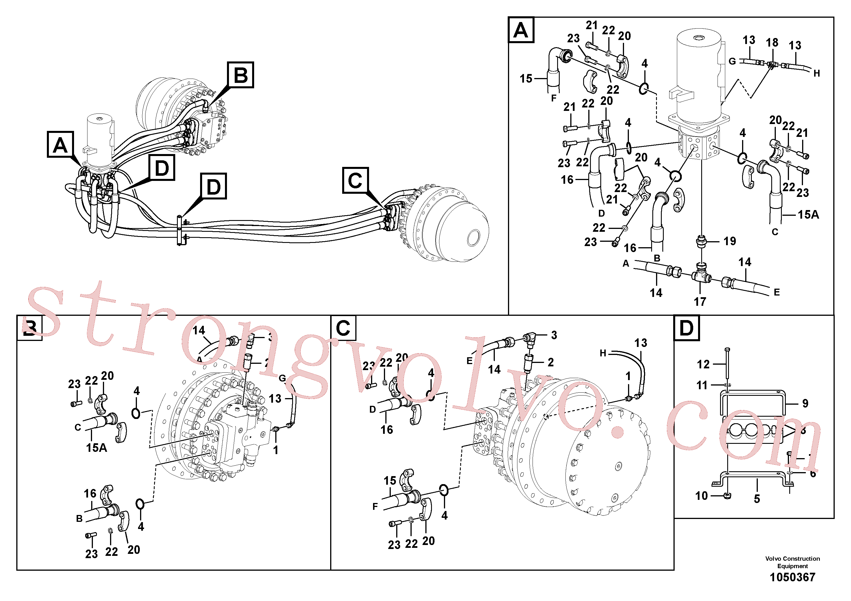 VOE997964 Volvo Linha da rótula, rótula ao motor de curso(1050367 Montagem)