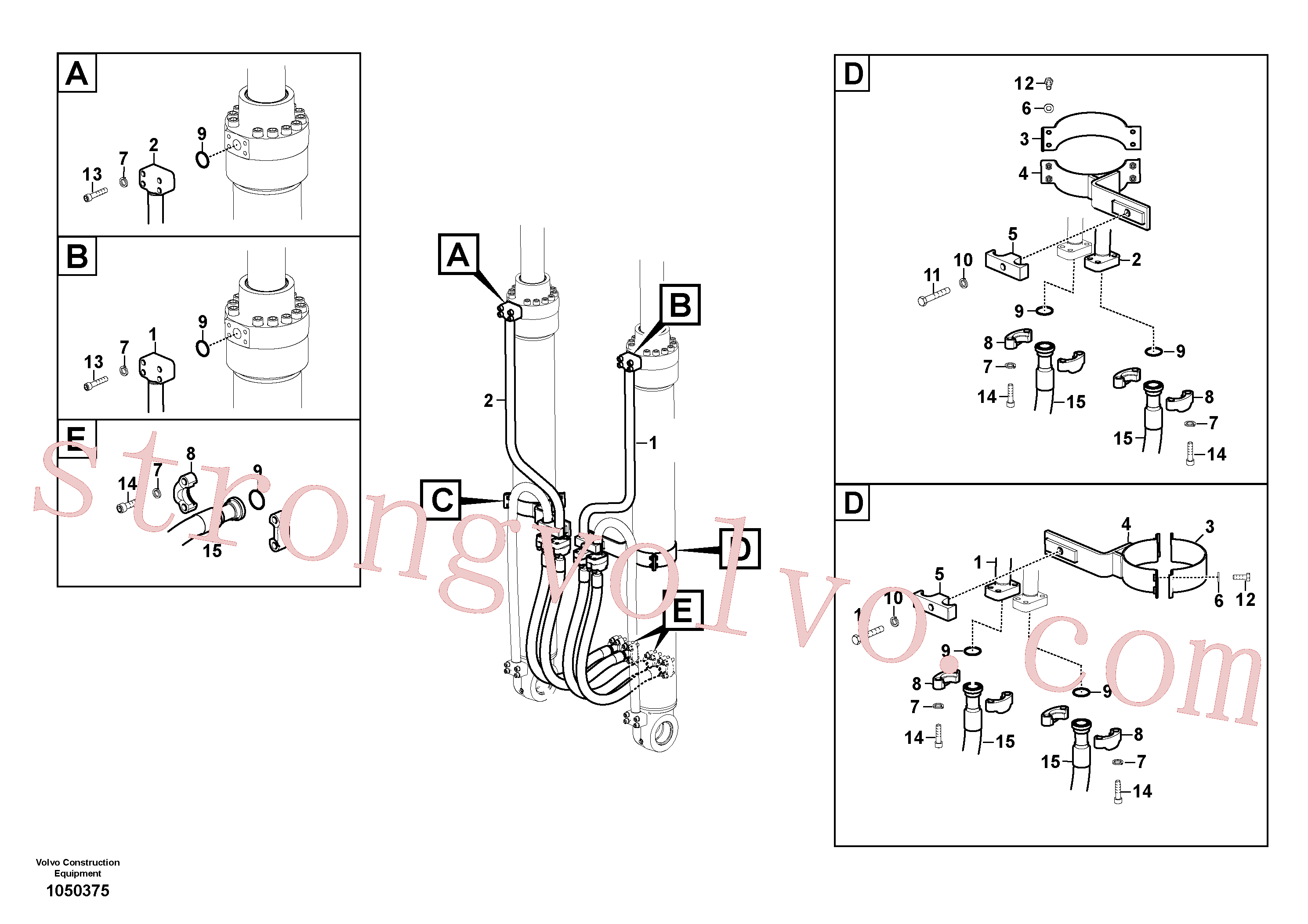 VOE14677230 Volvo Hidráulica de serviço, cilindro da lança(1050375 Montagem)