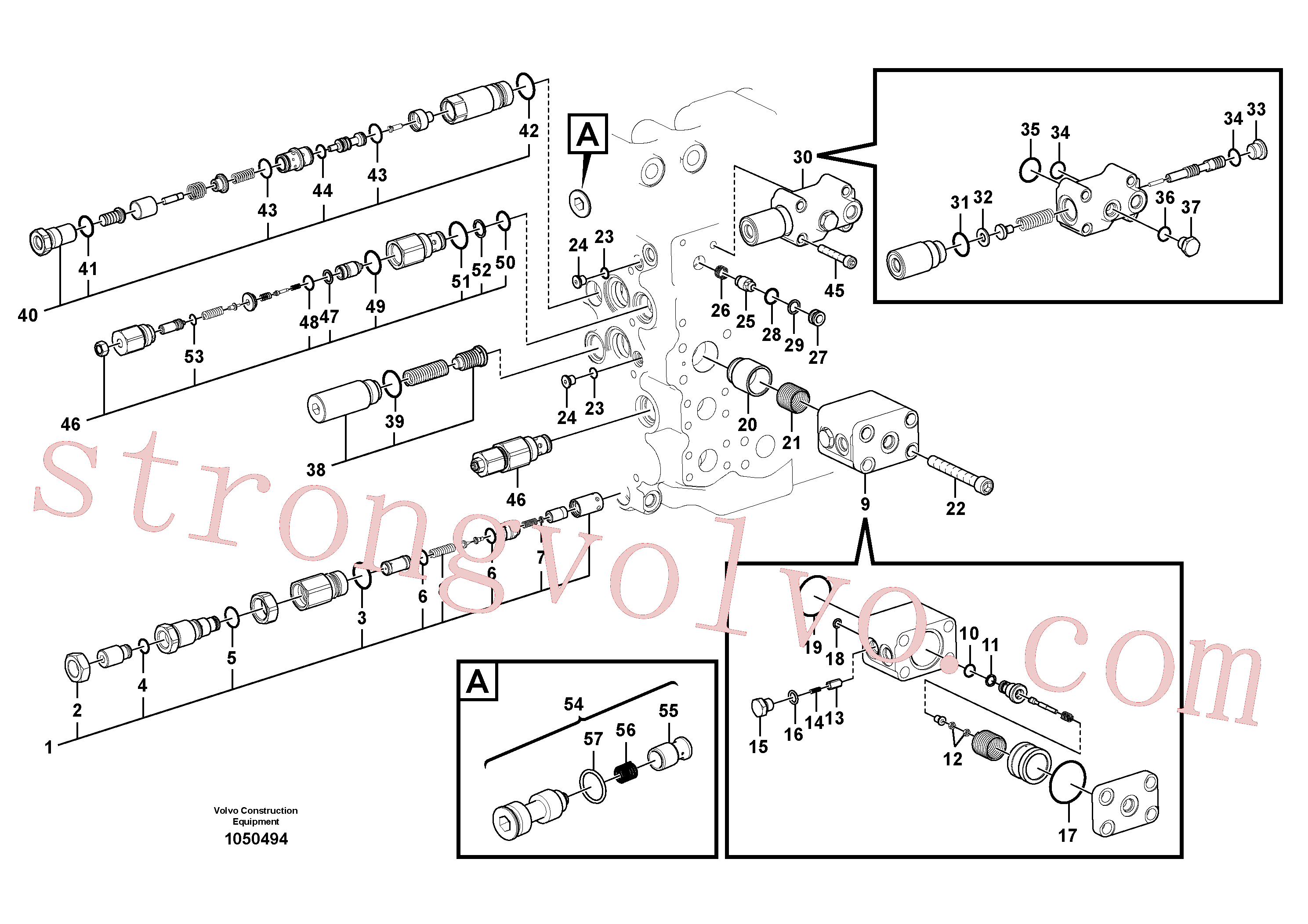 VOE14521469 Volvo Válvula mestra de comando(1050494 Montagem)