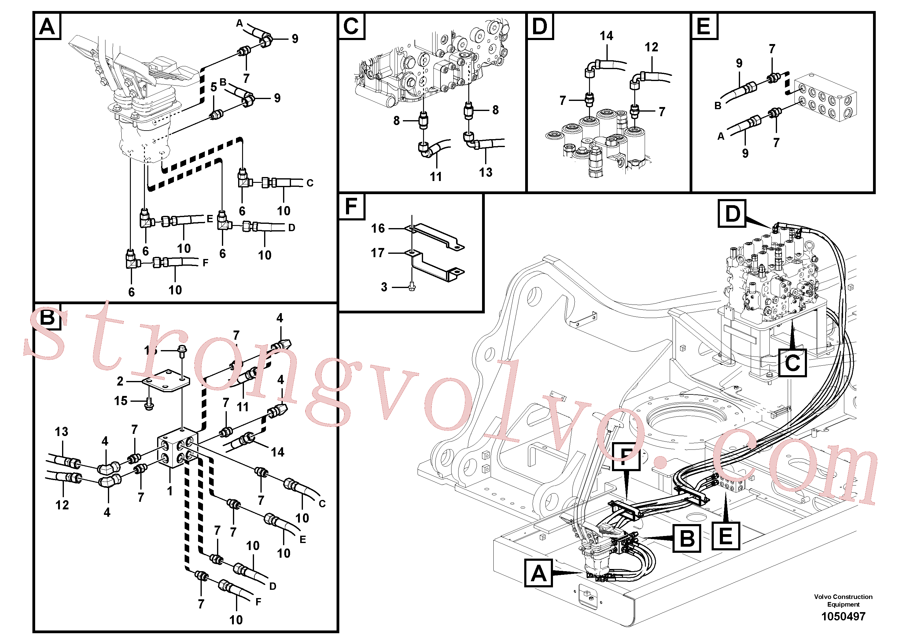 VOE937599 Volvo Sistema servomotor, válvula de comando para pedal da válvula de comando(1050497 Montagem)