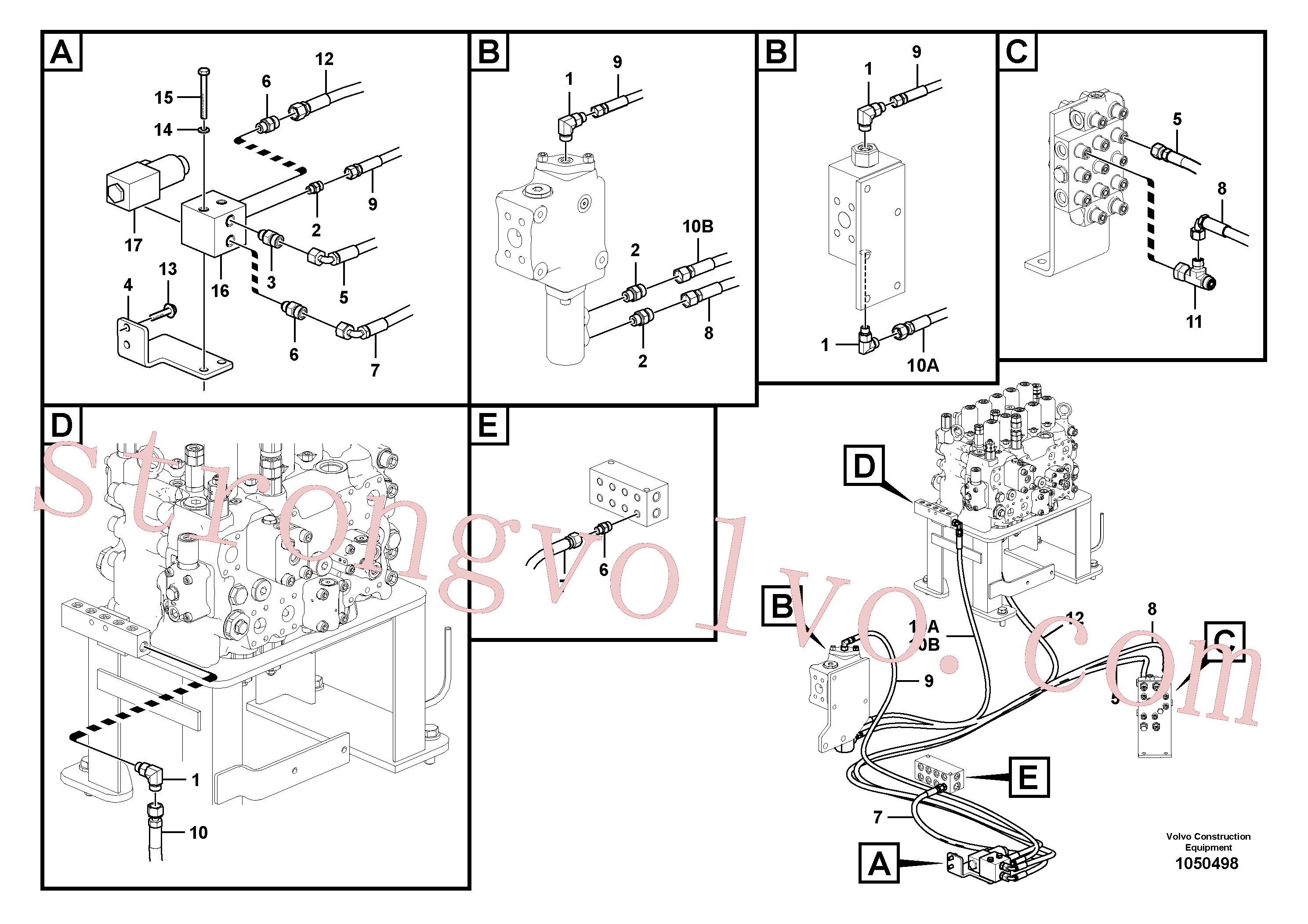 VOE936676 Volvo Sistema servomotor, válvula de comando para válvula solenóide(1050498 Montagem)