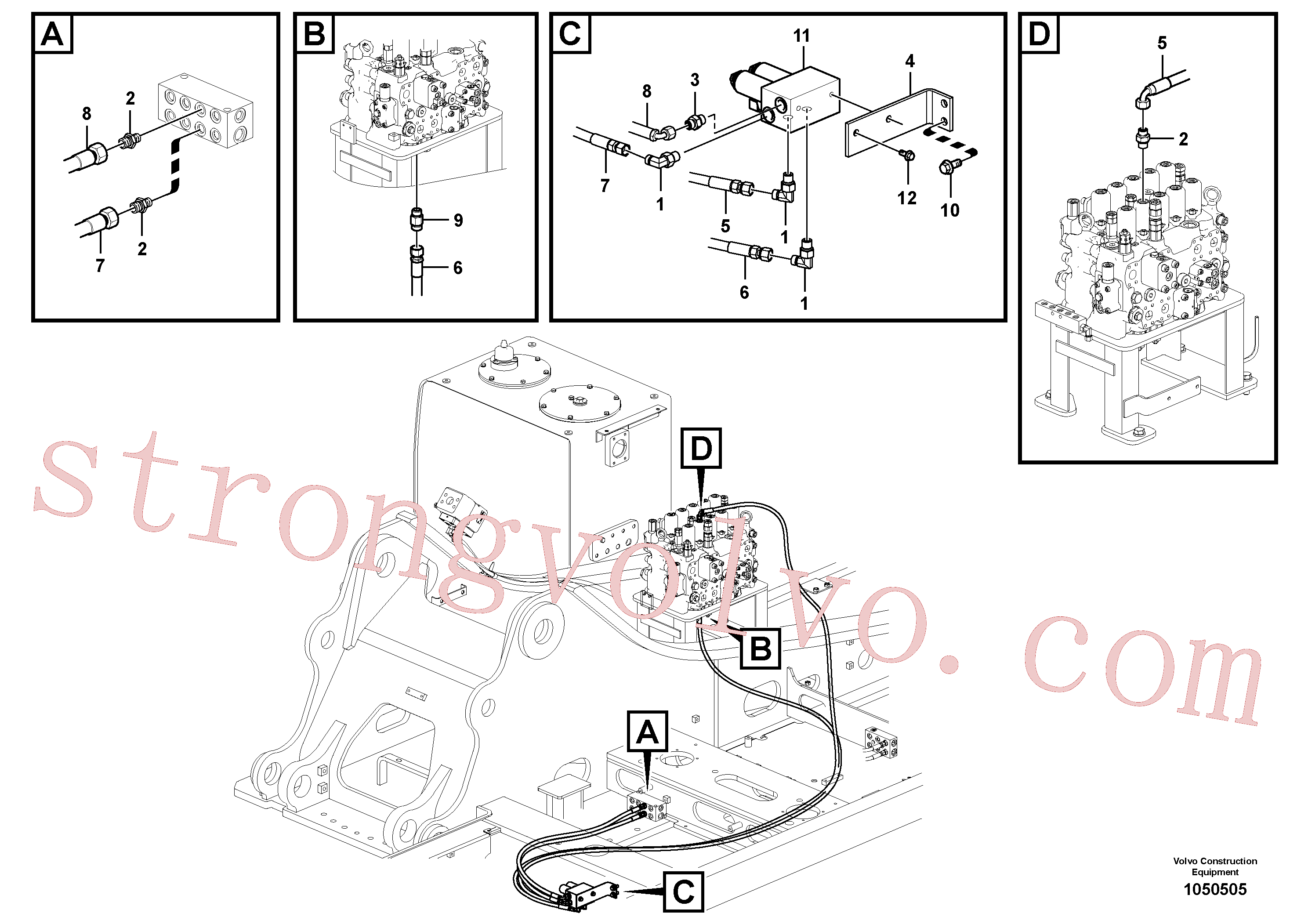VOE14597286 Volvo Hidráulica de serviço, martelo e cortador para fluxo da bomba auxiliar(1050505 Montagem)