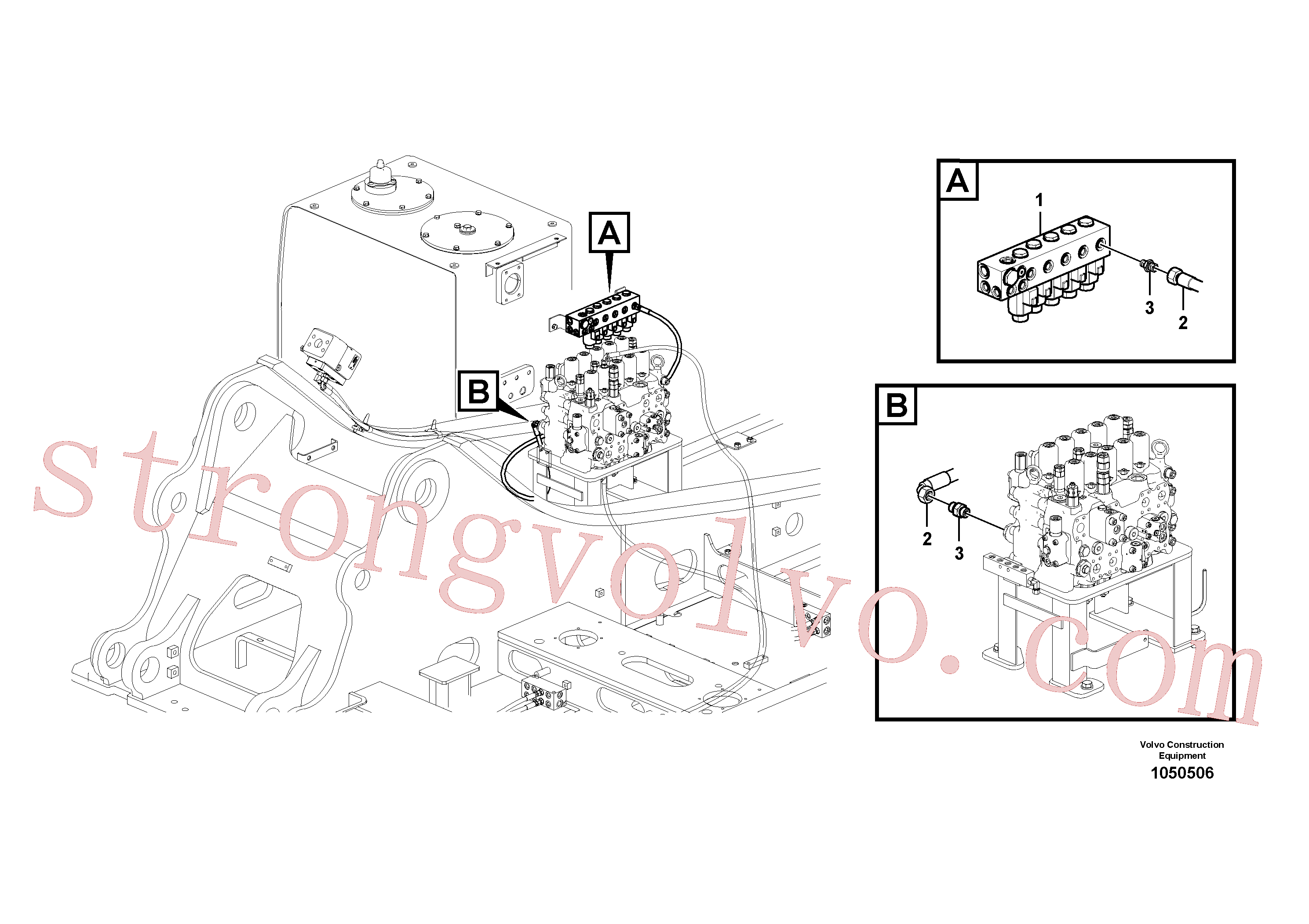 VOE936826 Volvo Hidráulica de serviço, martelo e cortador para fluxo da bomba auxiliar(1050506 Montagem)