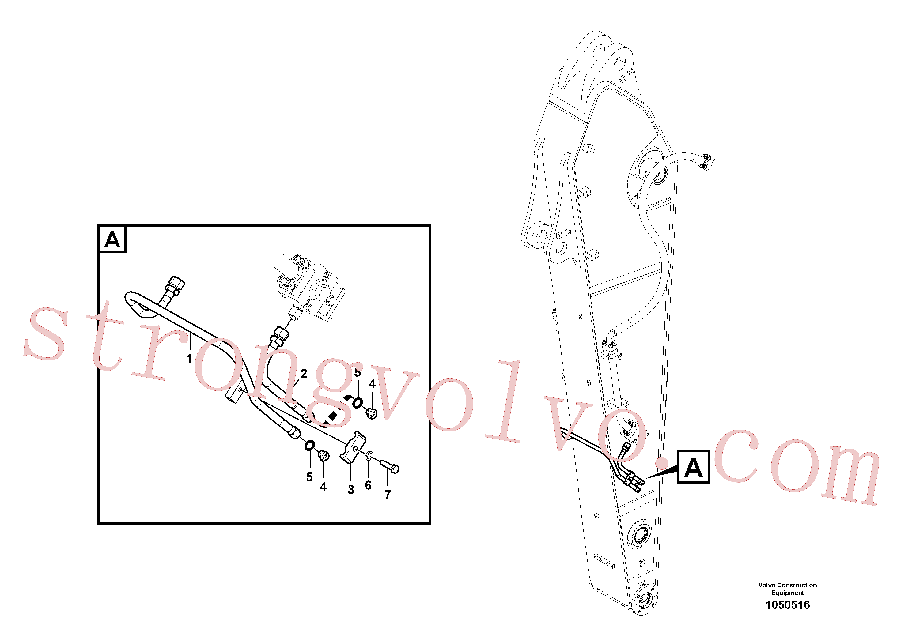 VOE14678066 Volvo Hidráulica de serviço, inclinação e rotor no braço de afundamento(1050516 Montagem)