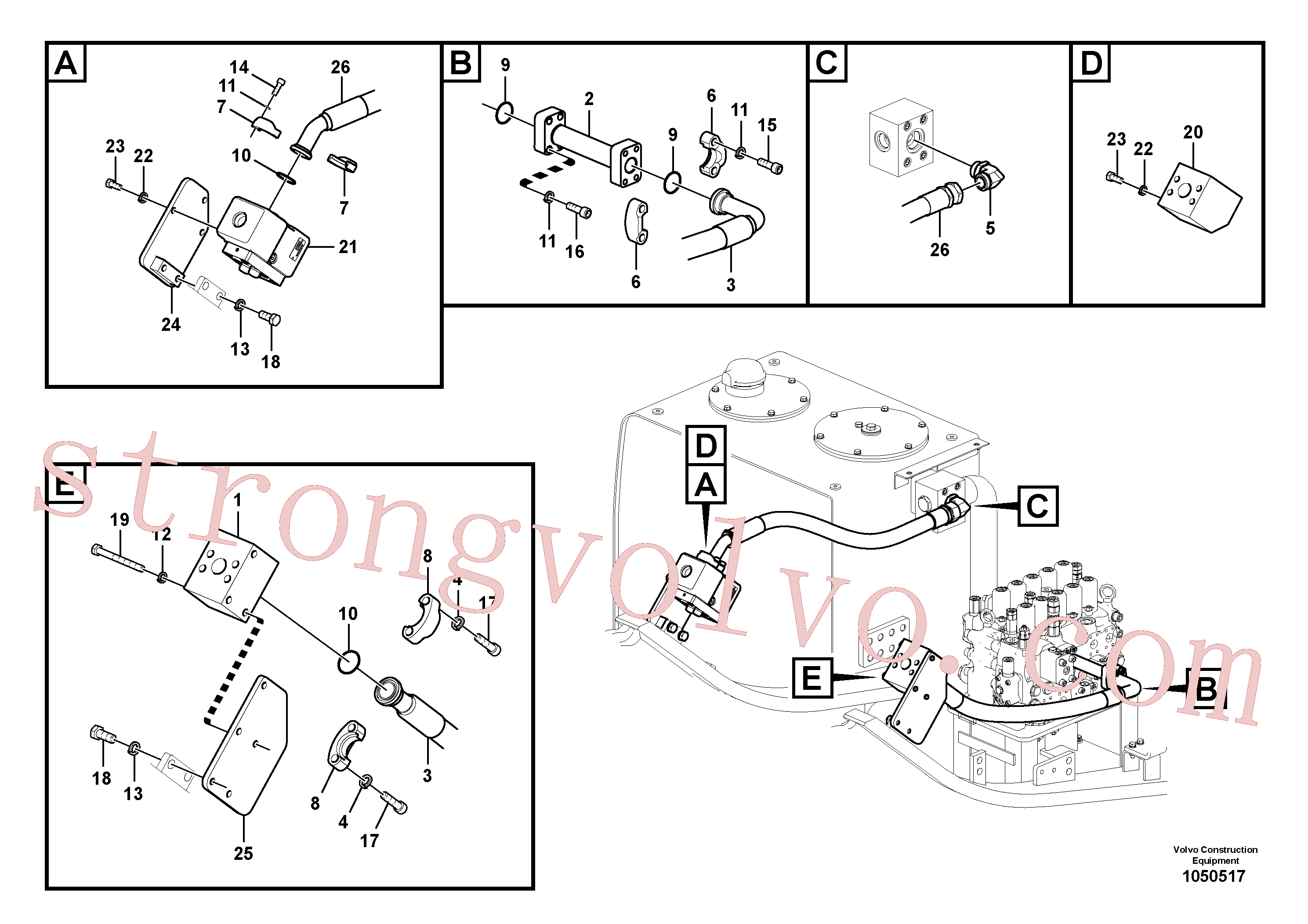 China Made VOE935276 Cotovelo Volvo Acessórios para escavadeira