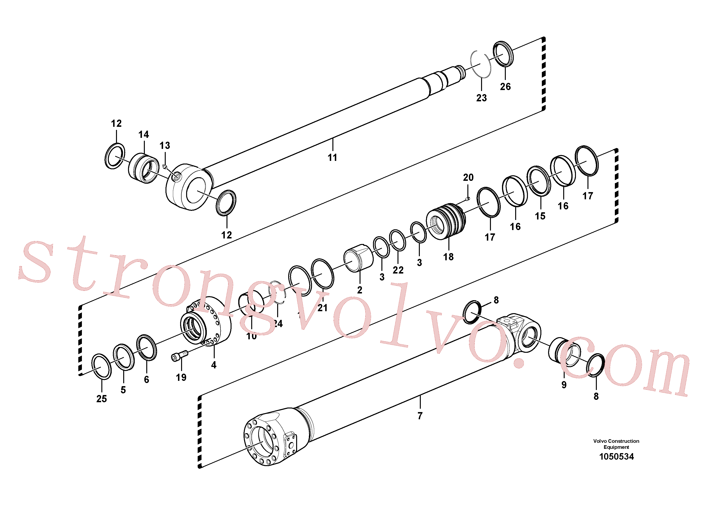 VOE14590911 Volvo Cilindro de balde(1050534 Montagem)