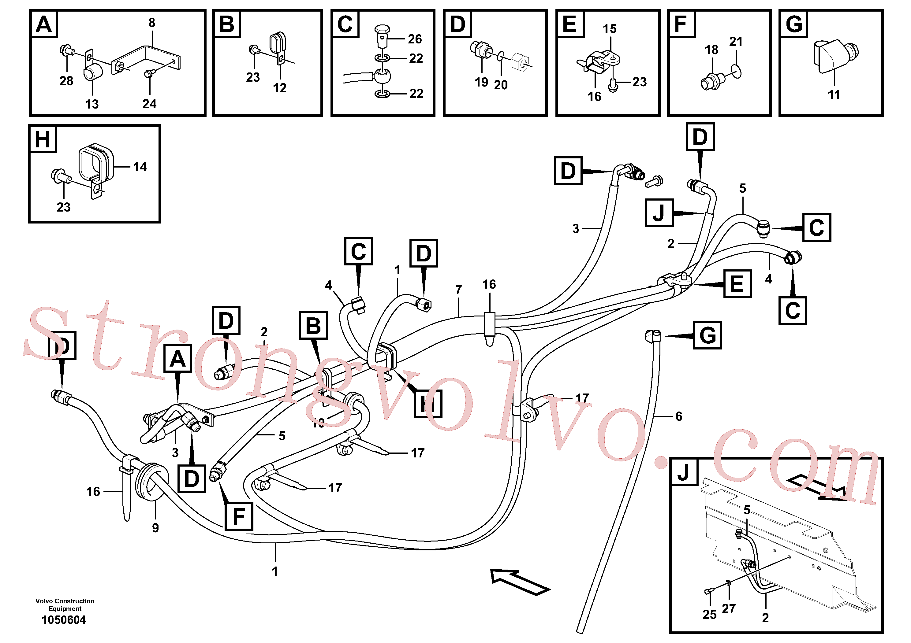 VOE14532534 Volvo Tubo de combustível - depósito de combustível(1050604 Montagem)