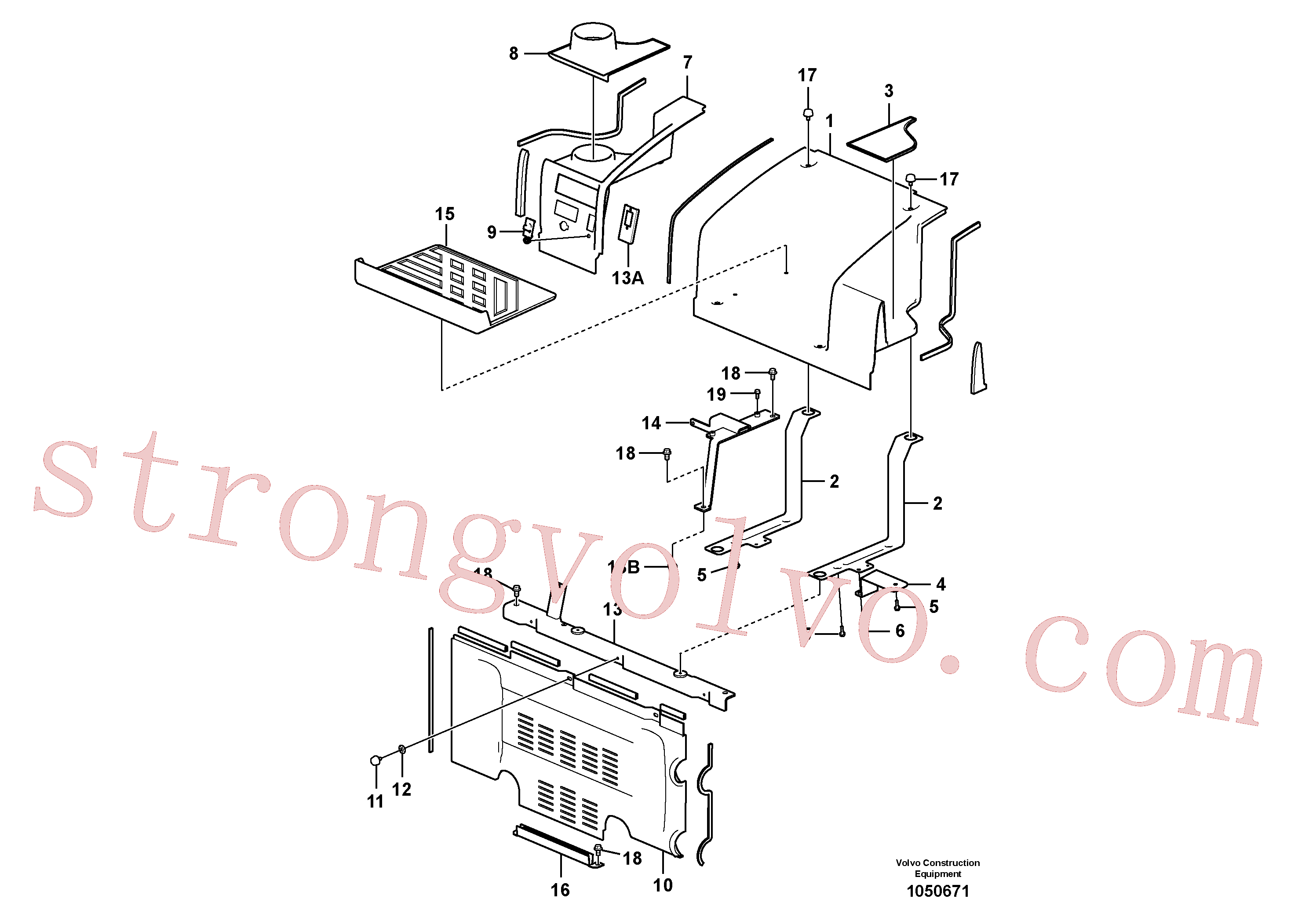 SA9119-11000 Volvo Painel de instrumentos, painel do rádio(1050671 Montagem)