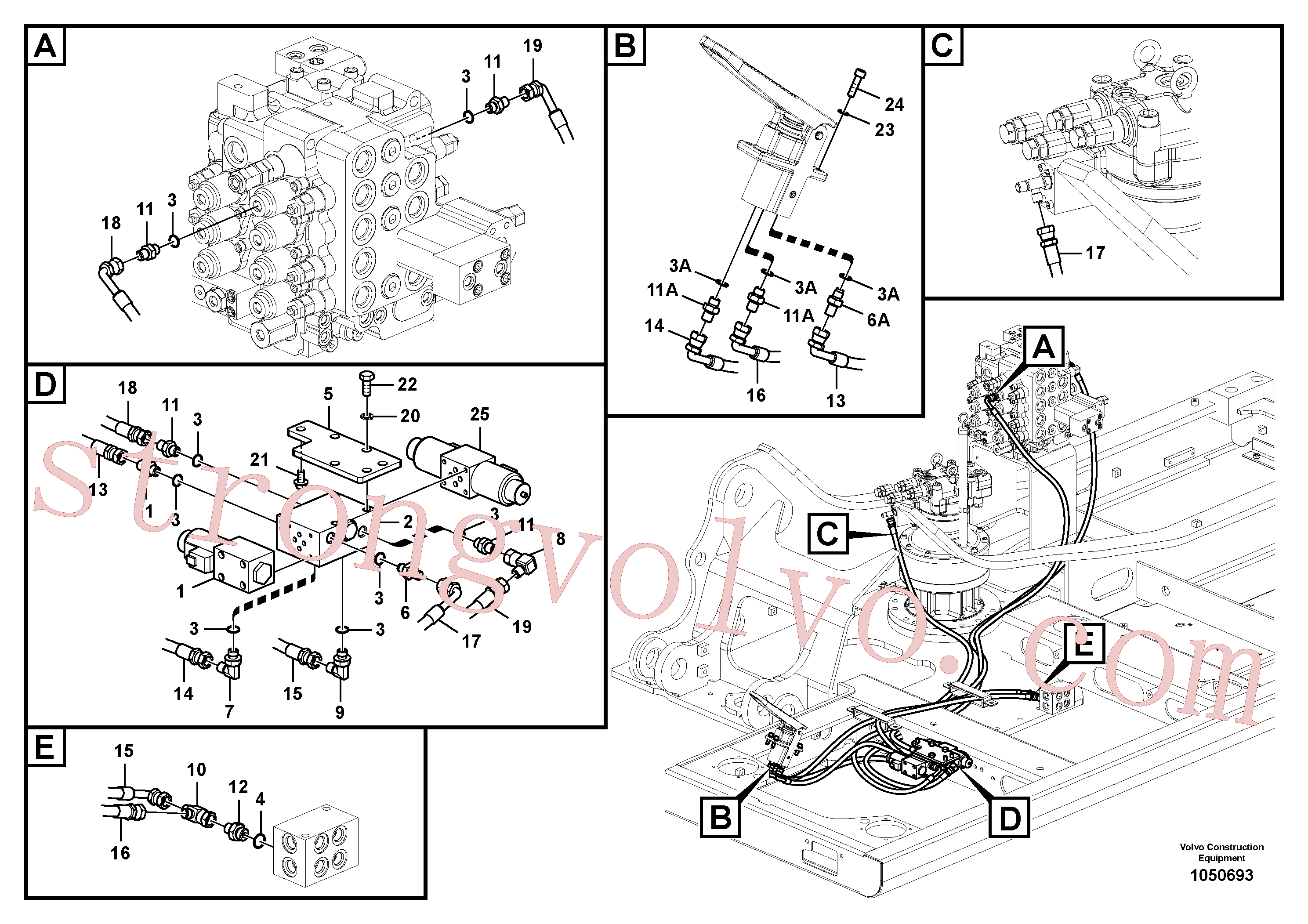 SA9453-02212 Volvo Sistema servomotor, válvula de comando para pedal da válvula de comando(1050693 Montagem)