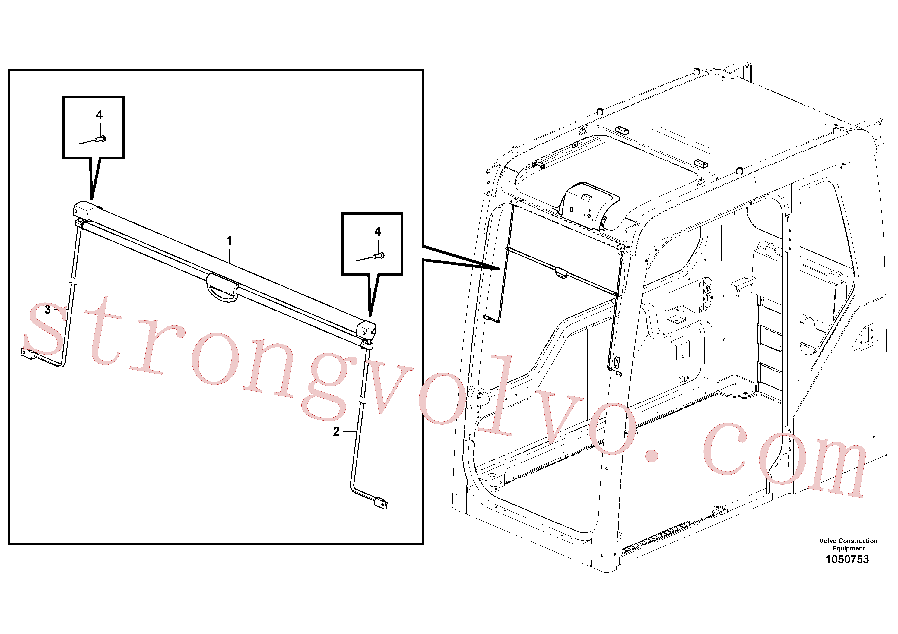 SA9021-10402 Volvo Anteparo quebra-luz, interior(1050753 Montagem)