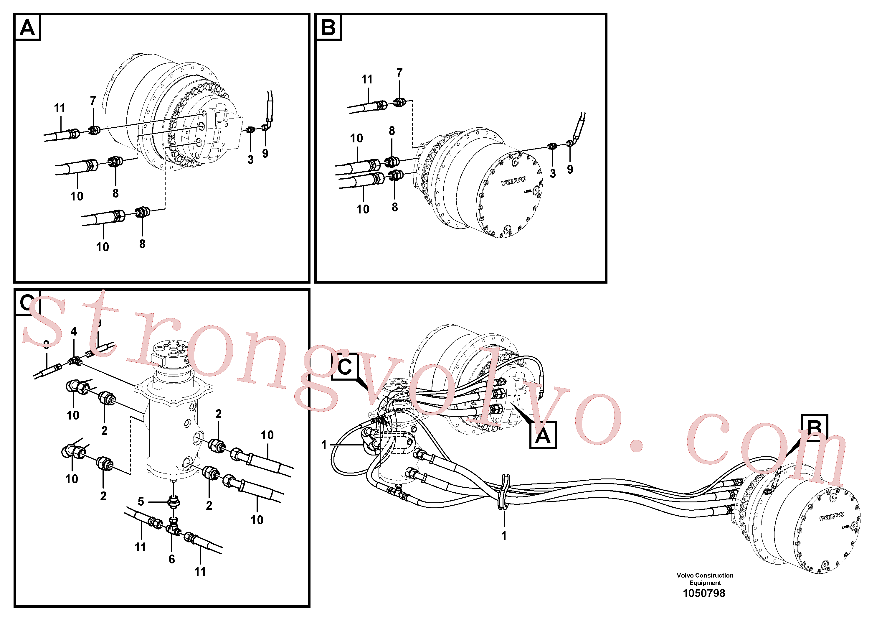 VOE14513937 Volvo Linha da rótula, rótula ao motor de curso(1050798 Montagem)