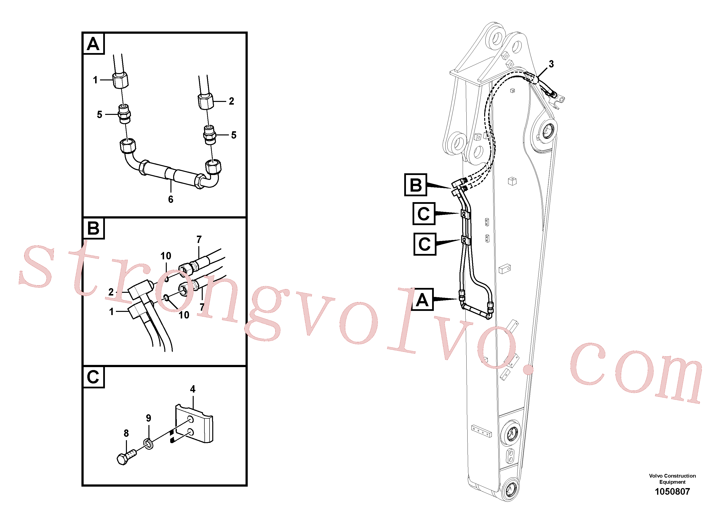 RM59922492 Volvo Hidráulica de serviço, inclinação e rotor no braço de afundamento(1050807 Montagem)