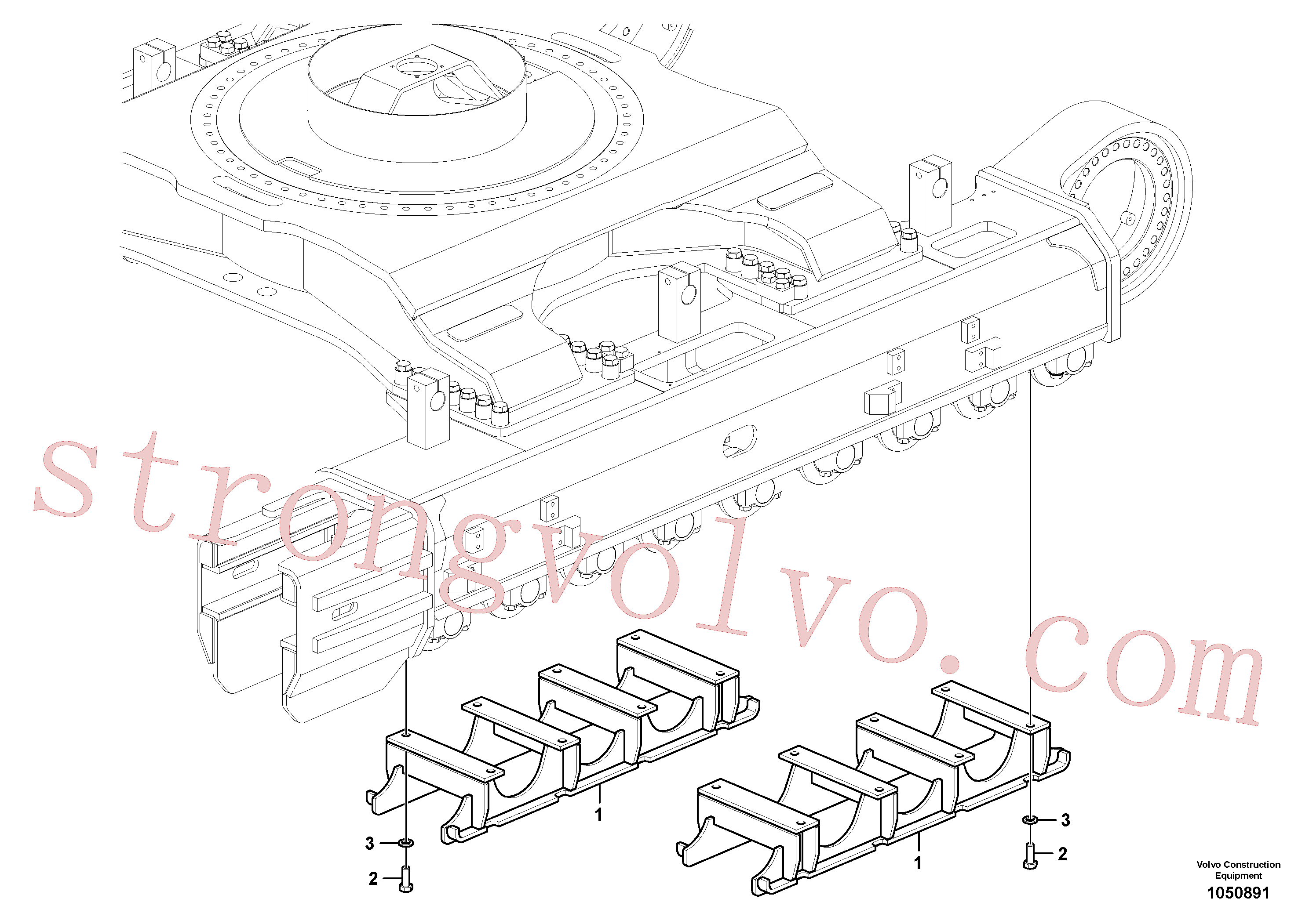 VOE992051 Volvo Substrutura, resguardo dos rastos(1050891 Montagem)