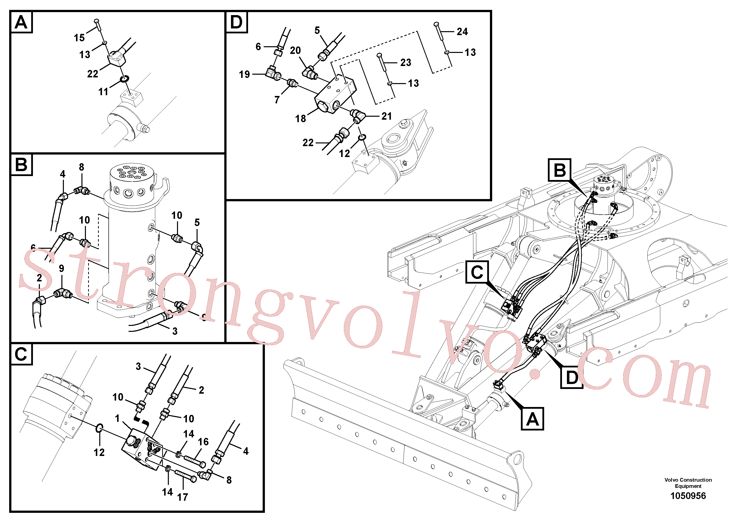 VOE14881684 Volvo Sistema hidráulico de trabalho, lâmina niveladora(1050956 Montagem)