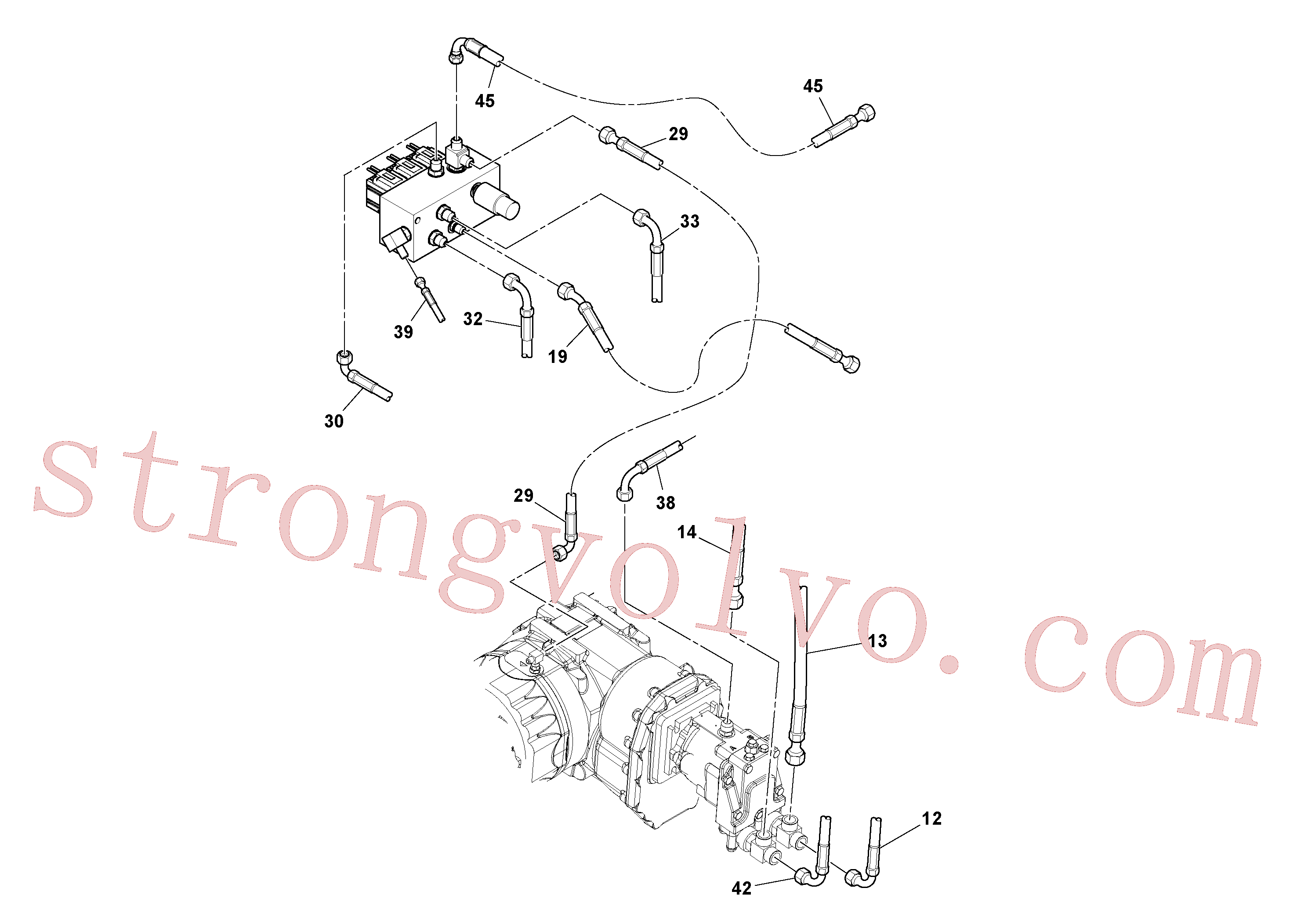 RM59667717 Volvo Instalação das mangueiras do quadro traseiro(1051267 Montagem)