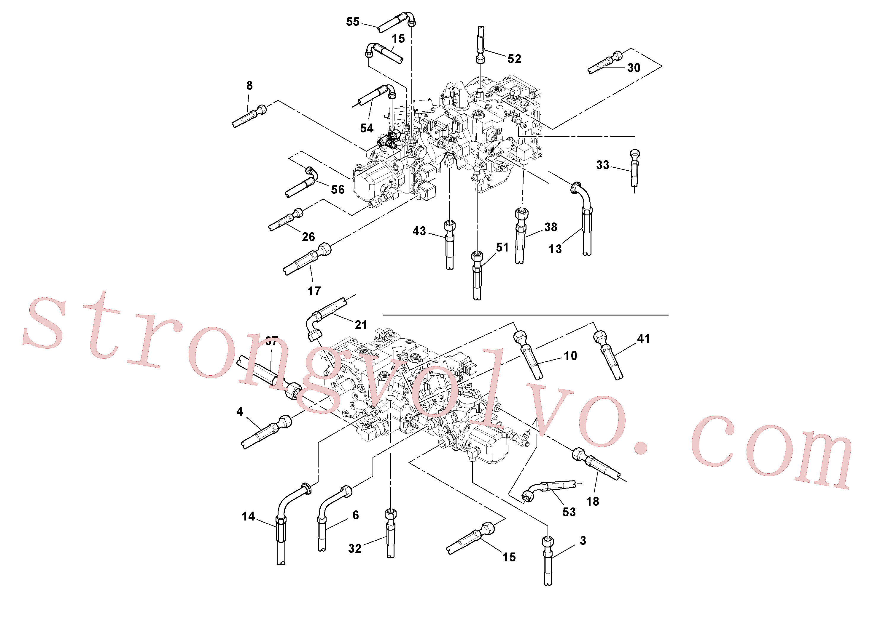 RM59138396 Volvo Instalação das mangueiras do quadro traseiro(1051269 Montagem)