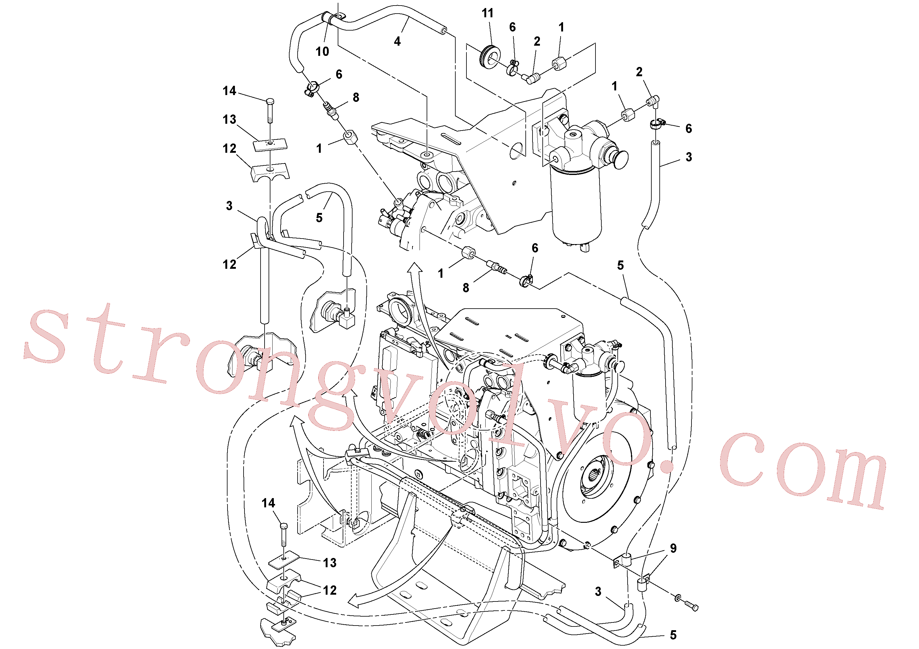 RM59117333 Volvo Instalação da linha de combustível(1051288 Montagem)
