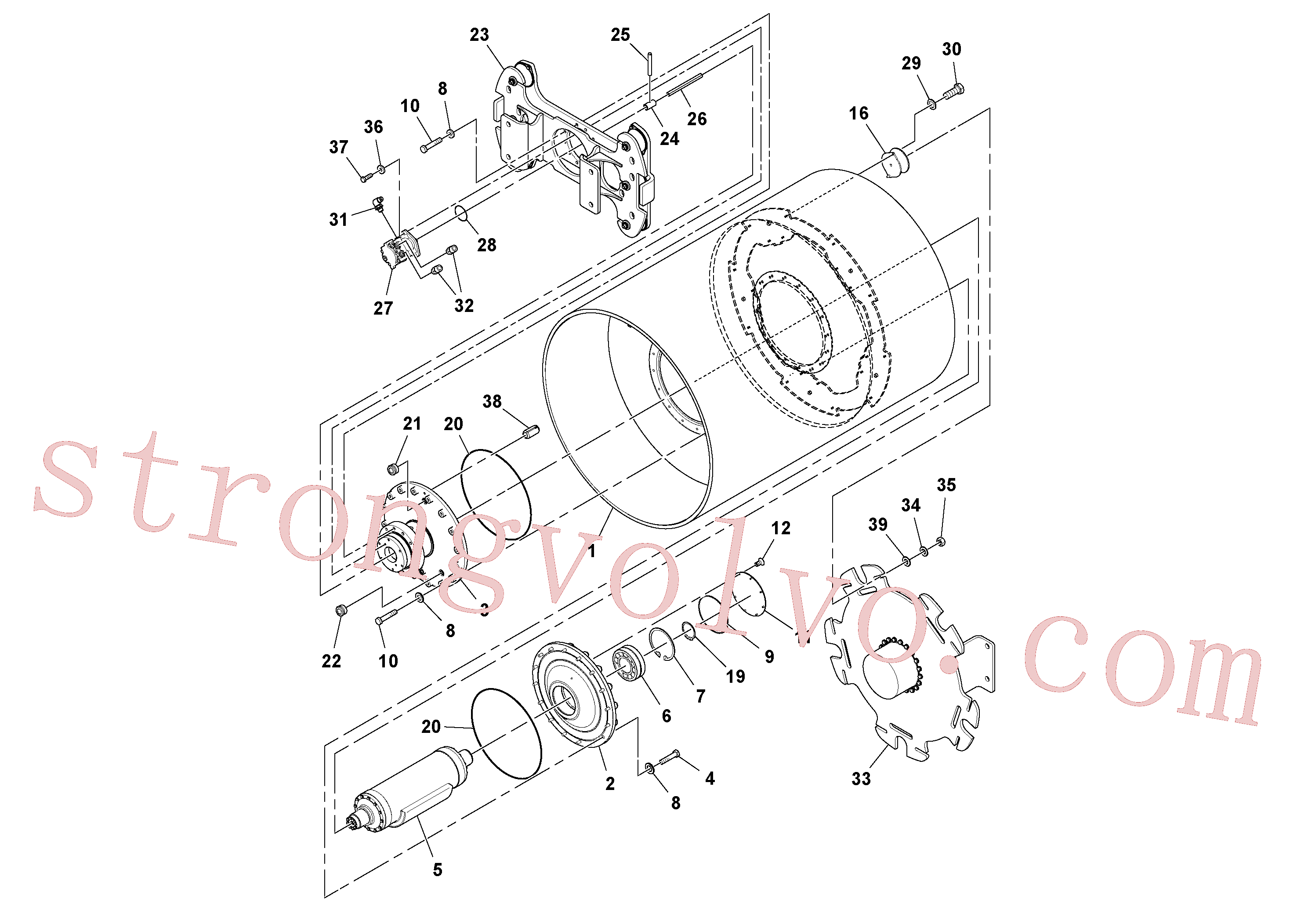 VOE914492 Anel trava Volvo escavadeira