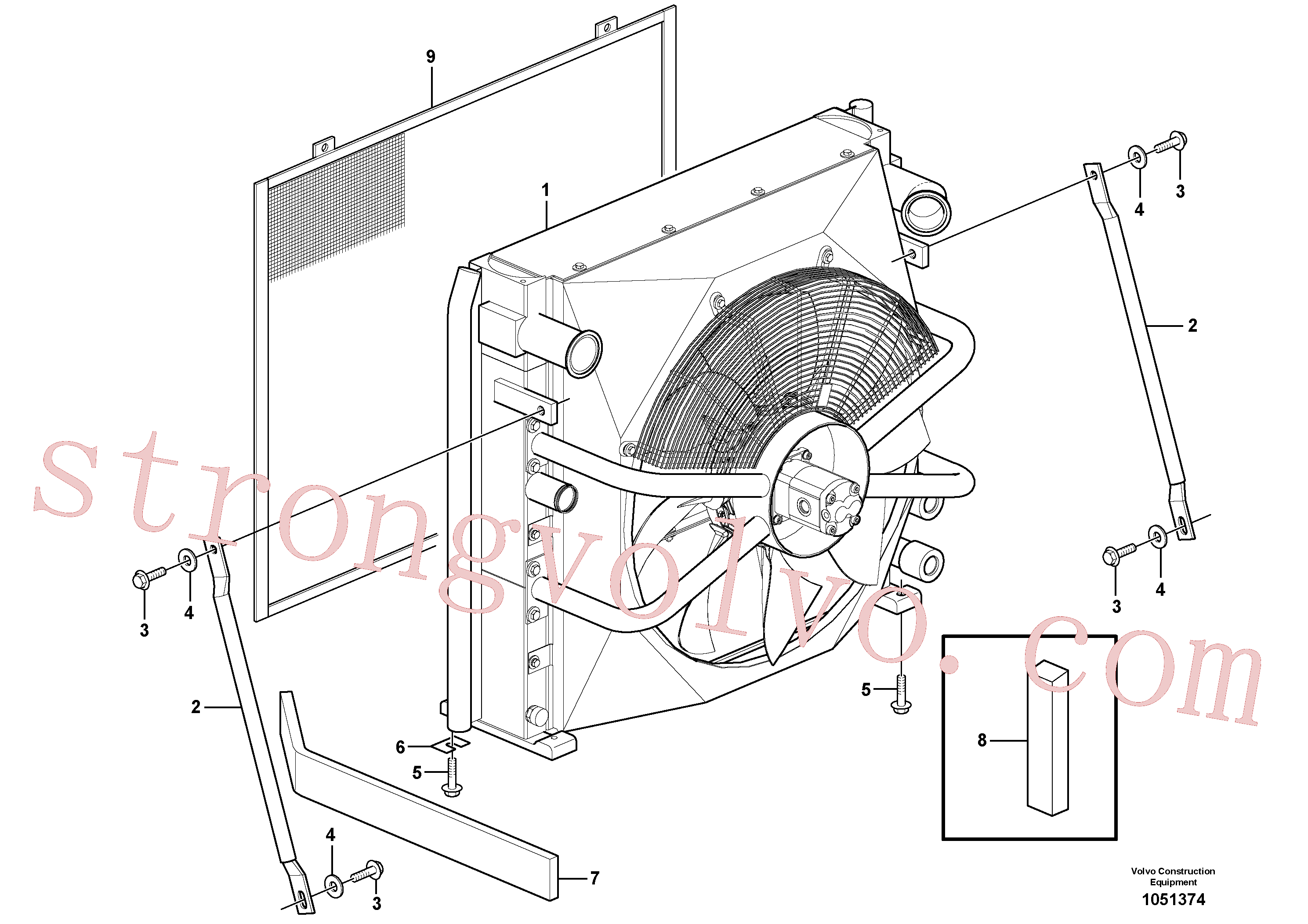 Volvo Acessórios para escavadeira SA9742-30030 Calço de ajuste Acessórios
