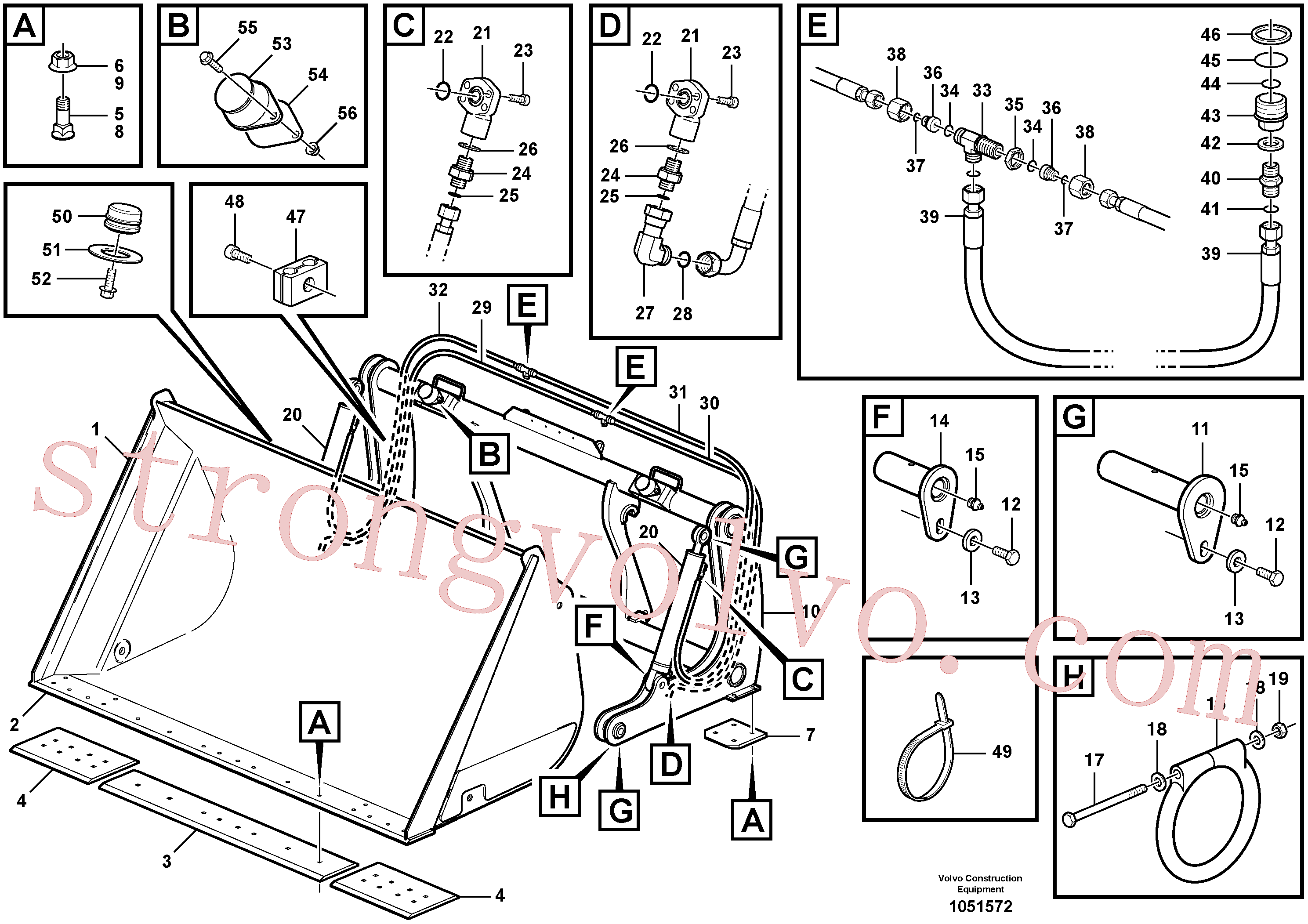 VOE11045366 Volvo Balde de basculamento alto(1051572 Montagem)