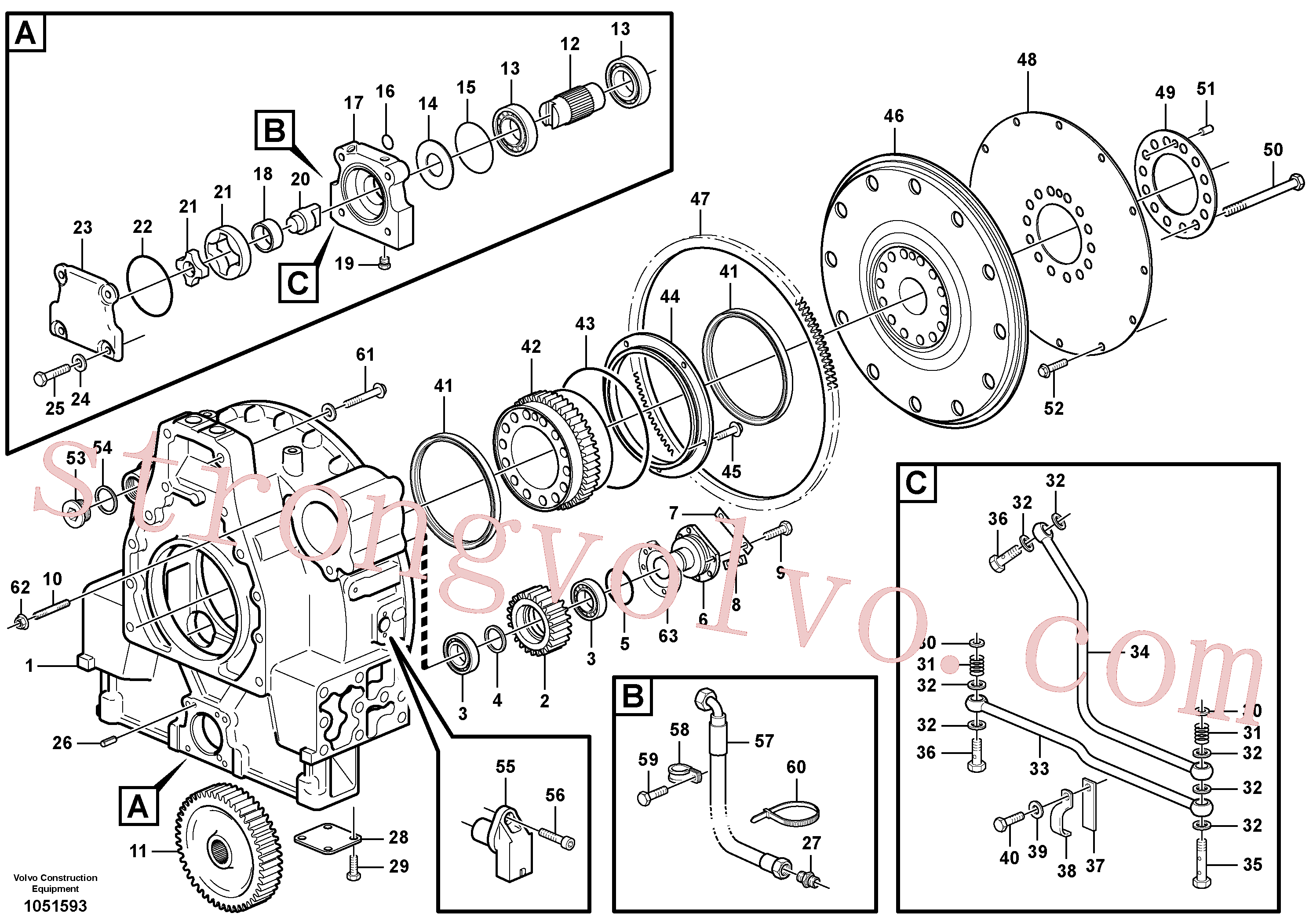 VOE974673 Volvo Accionamento da bomba(1051593 Montagem)