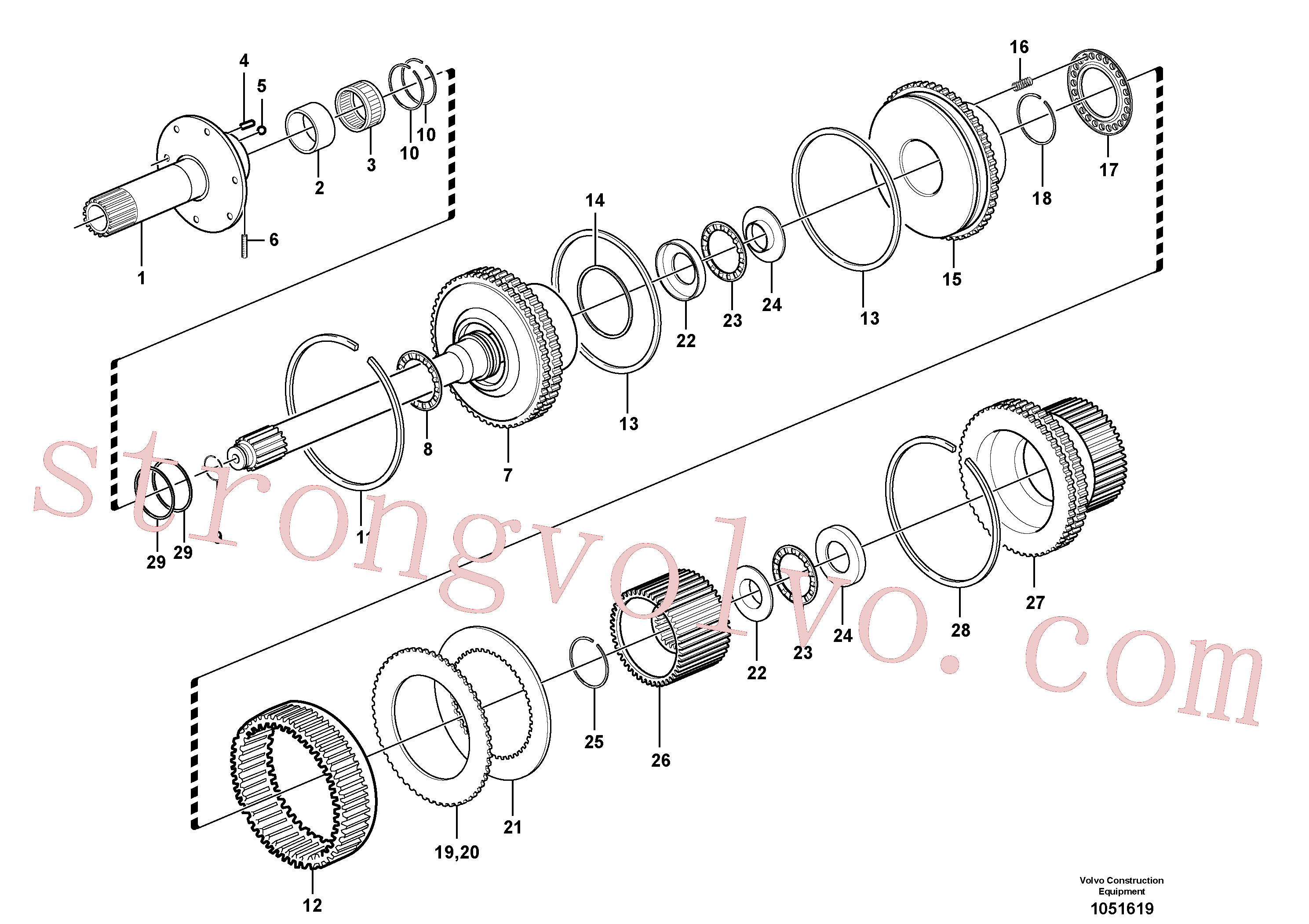 VOE11418242 Volvo Embraiagem e travão(1051619 Montagem)