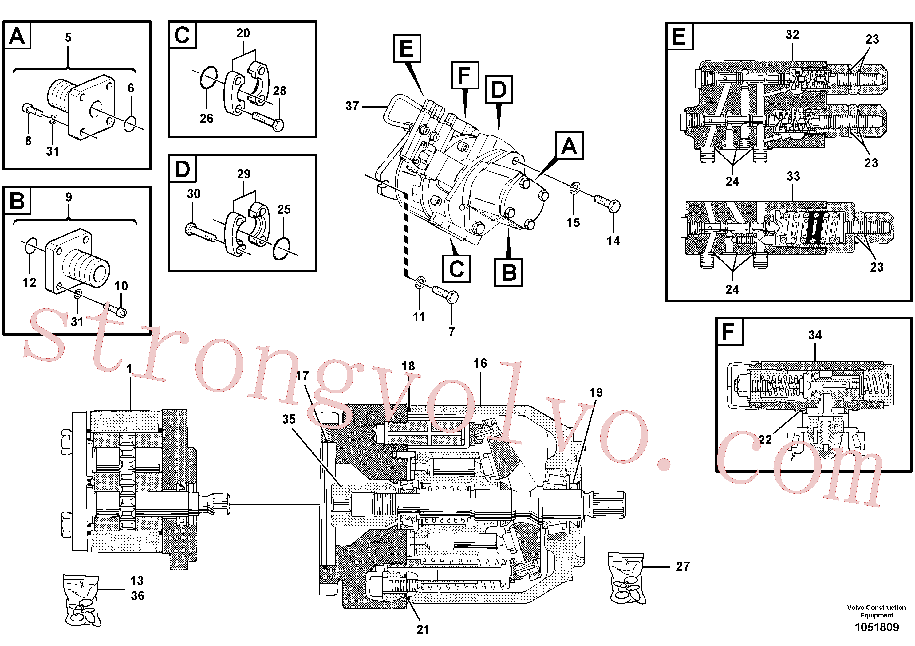VOE11805070 Volvo Bomba hidráulica(1051809 Montagem)