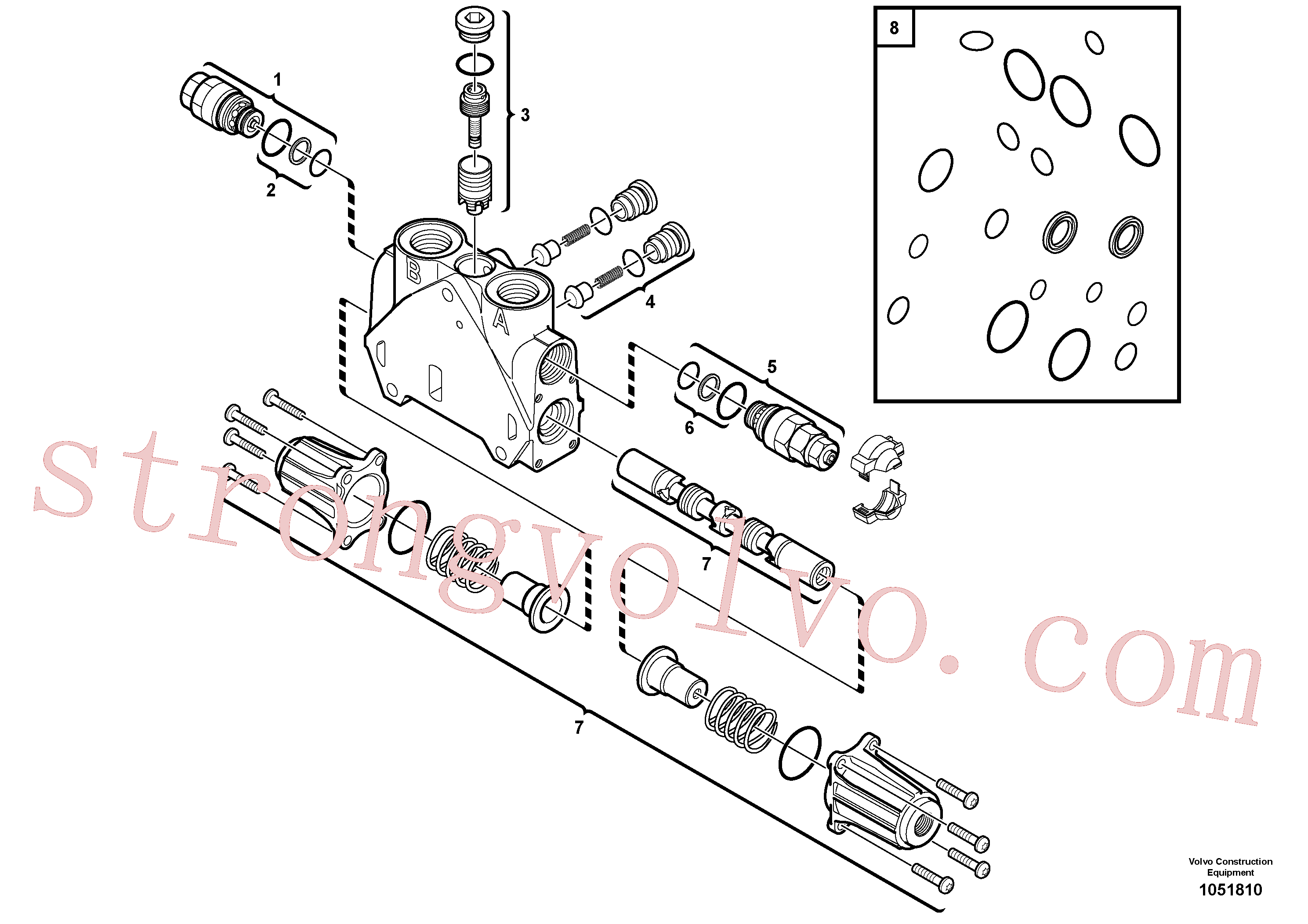 PJ7410425 Volvo Secção da válvula(1051810 Montagem)