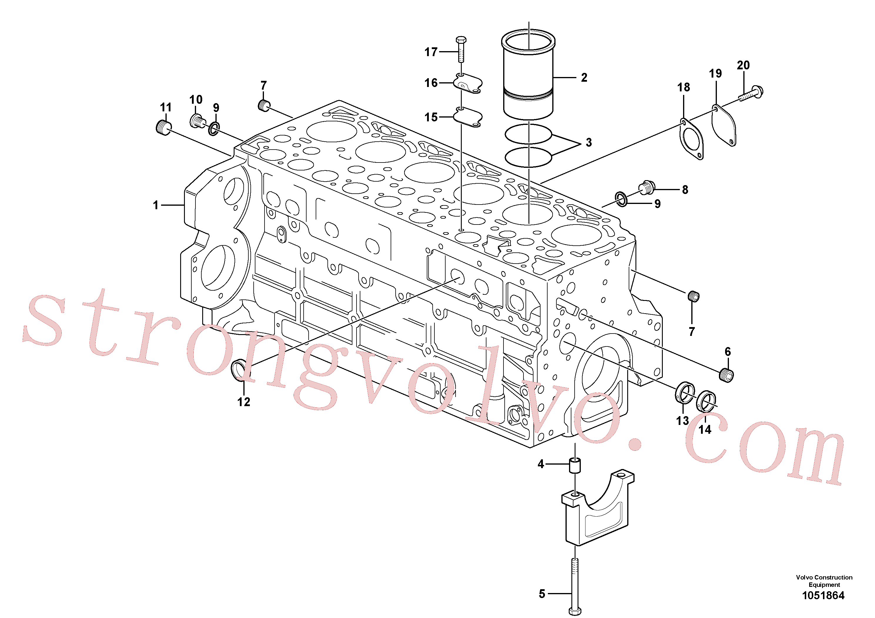 VOE969011 Volvo Bloco do motor(1051864 Montagem)