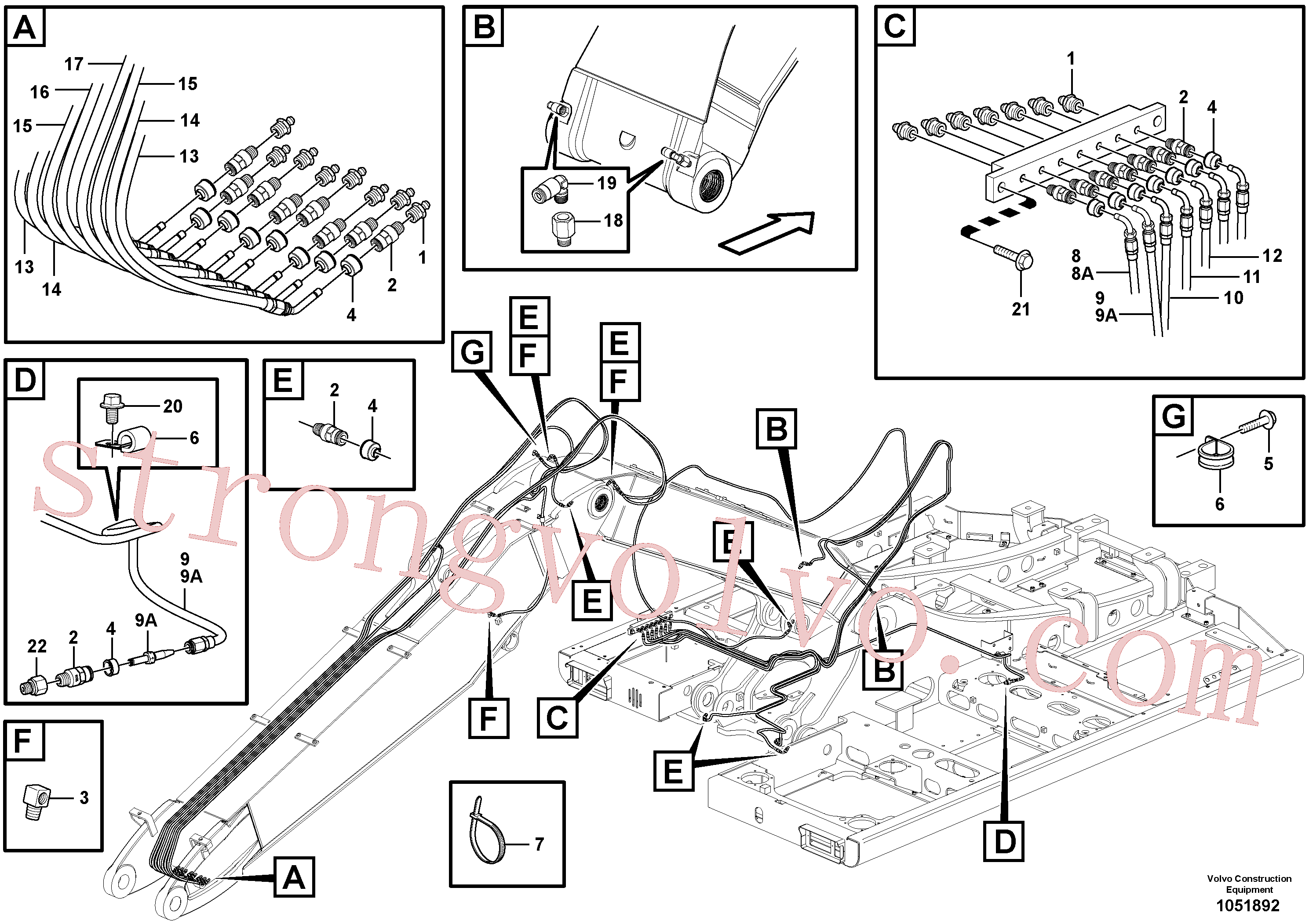 VOE14388457 Volvo Tubagem de massa(1051892 Montagem)
