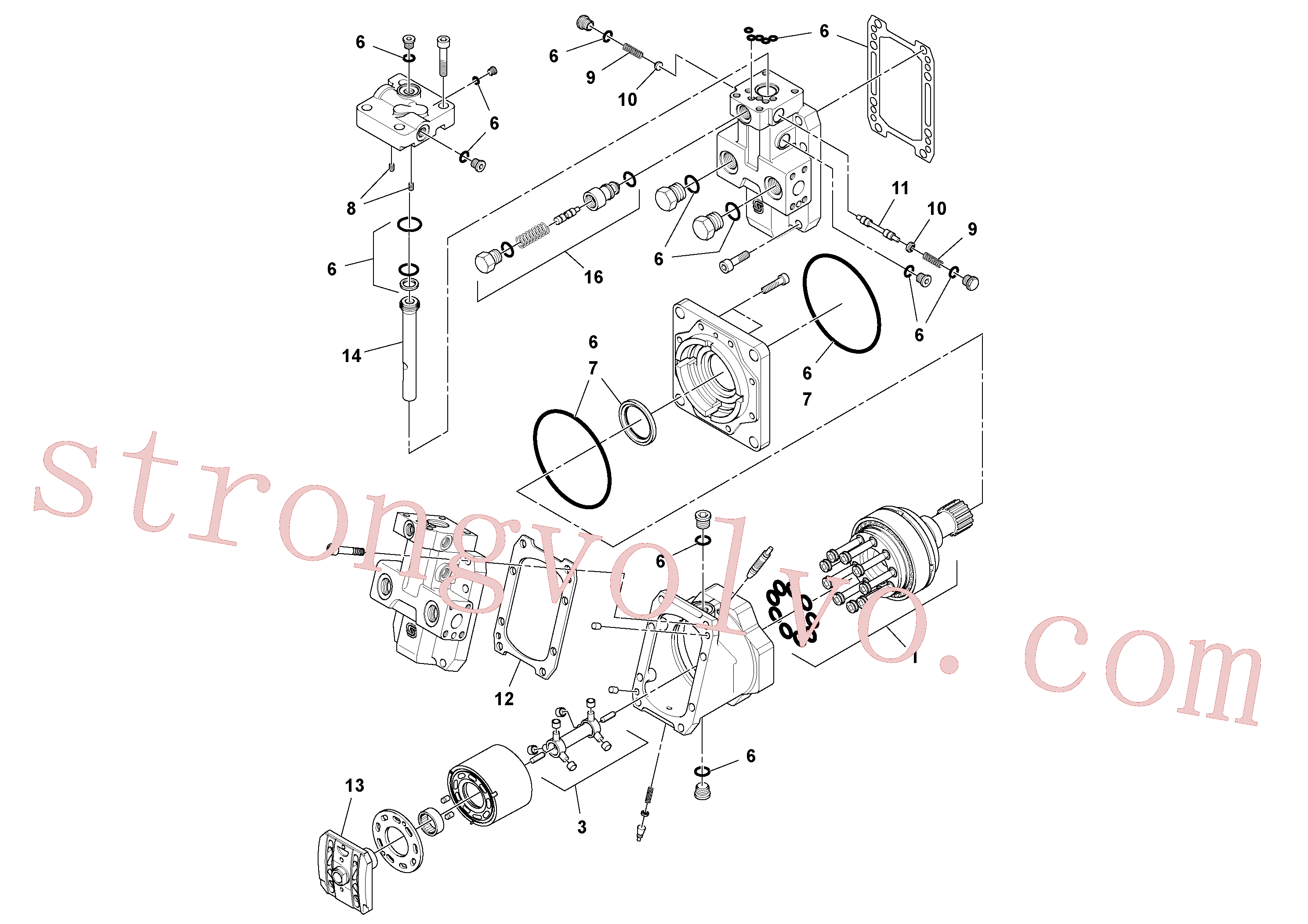 RM58799768 Volvo Motor hidráulico(1052016 Montagem)