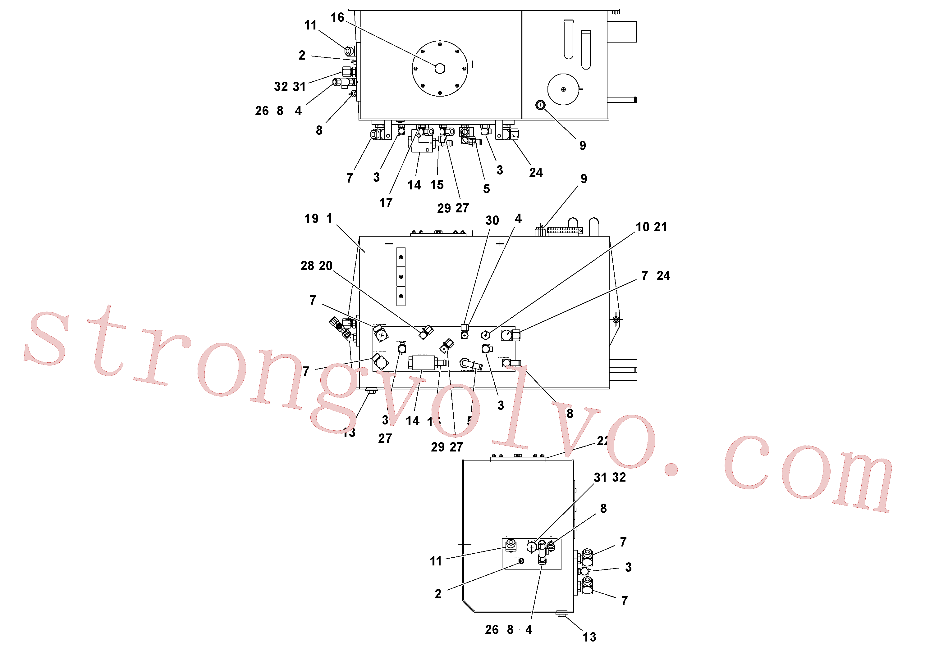 VOE936694 Volvo Conjunto de depósito hidráulico(1052072 Montagem)