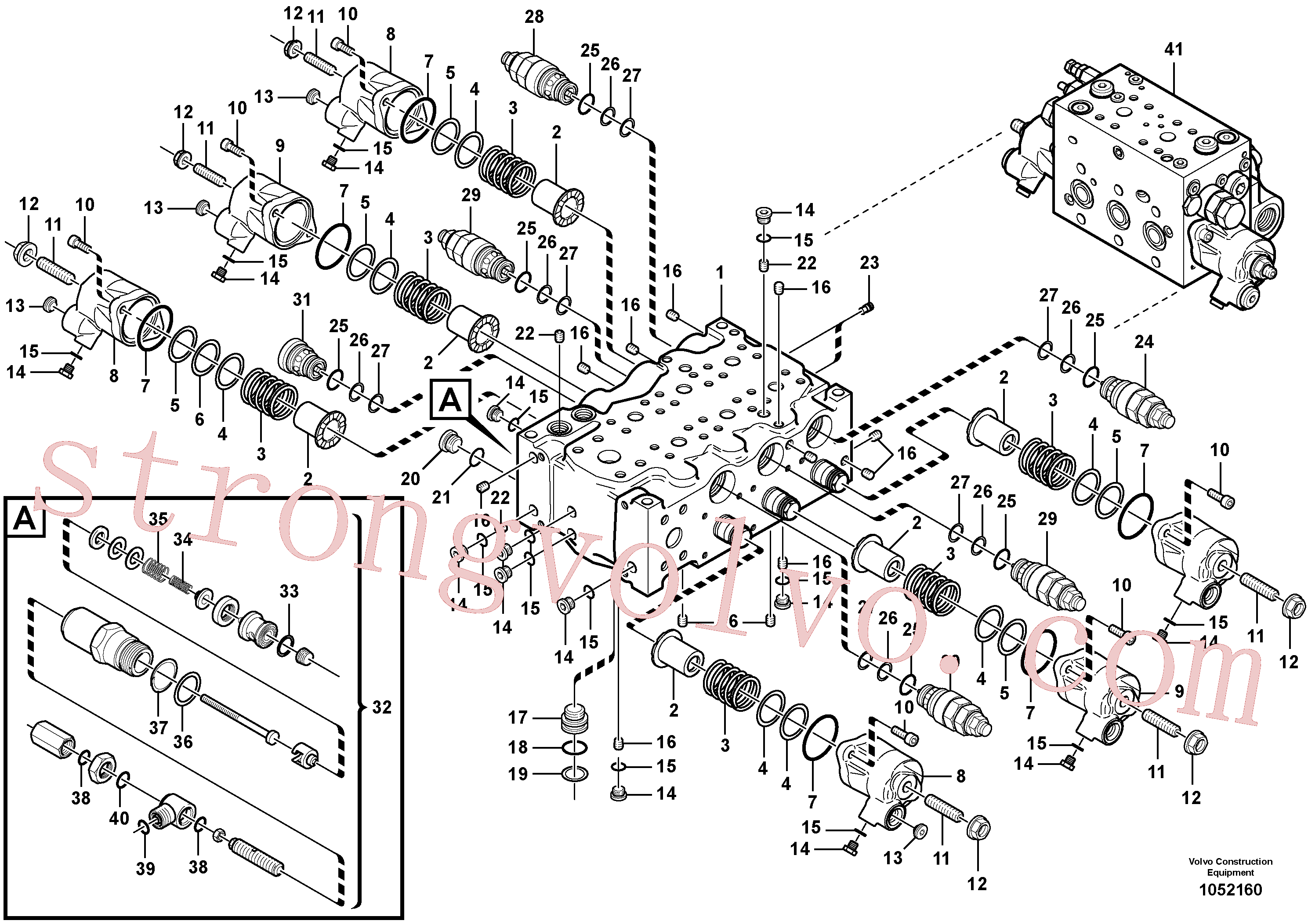 VOE11704851 Volvo Conjunto da válvula principal, bloco de montagem(1052160 Montagem)