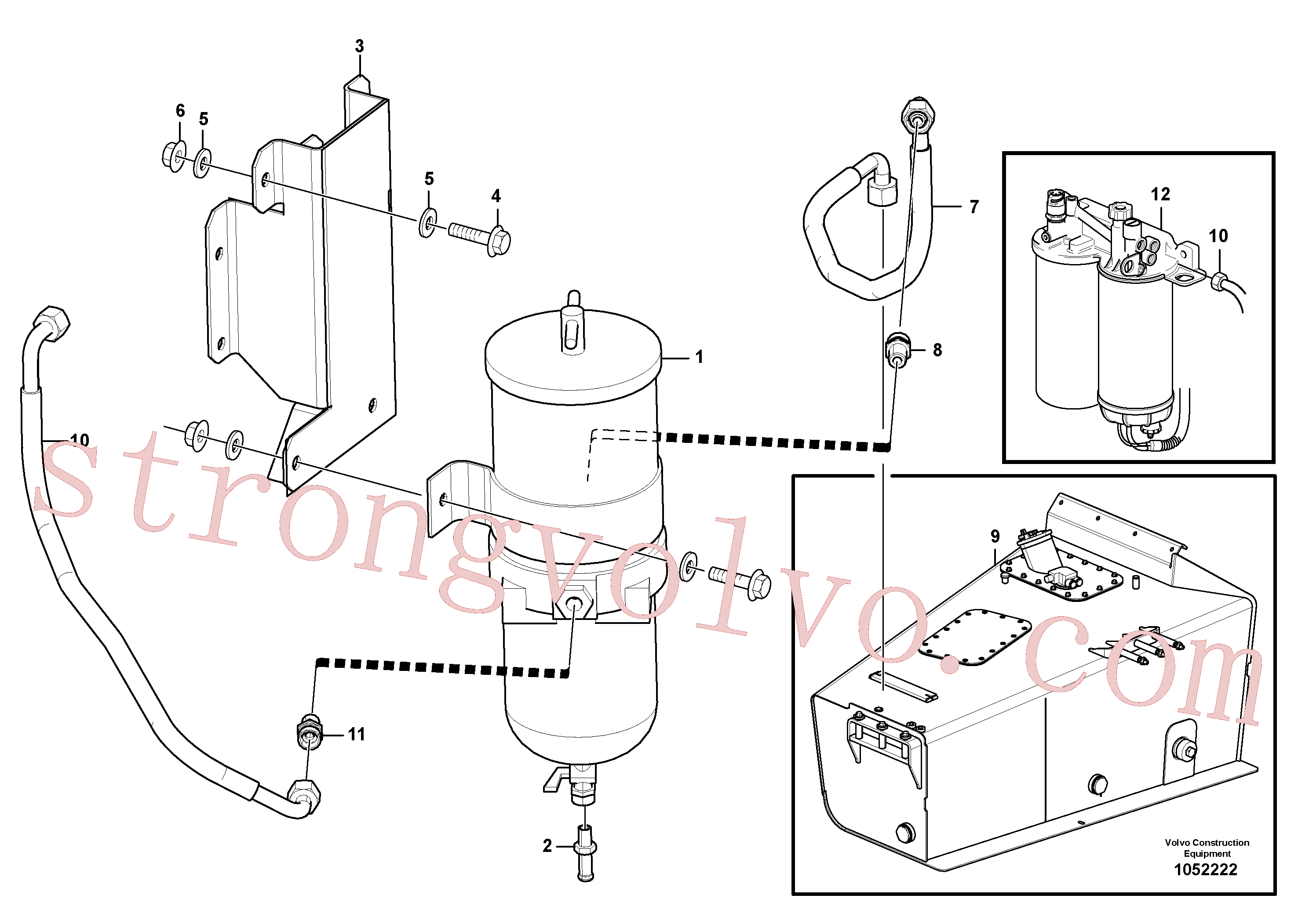VOE947043 Volvo Filtro de combustível extra(1052222 Montagem)
