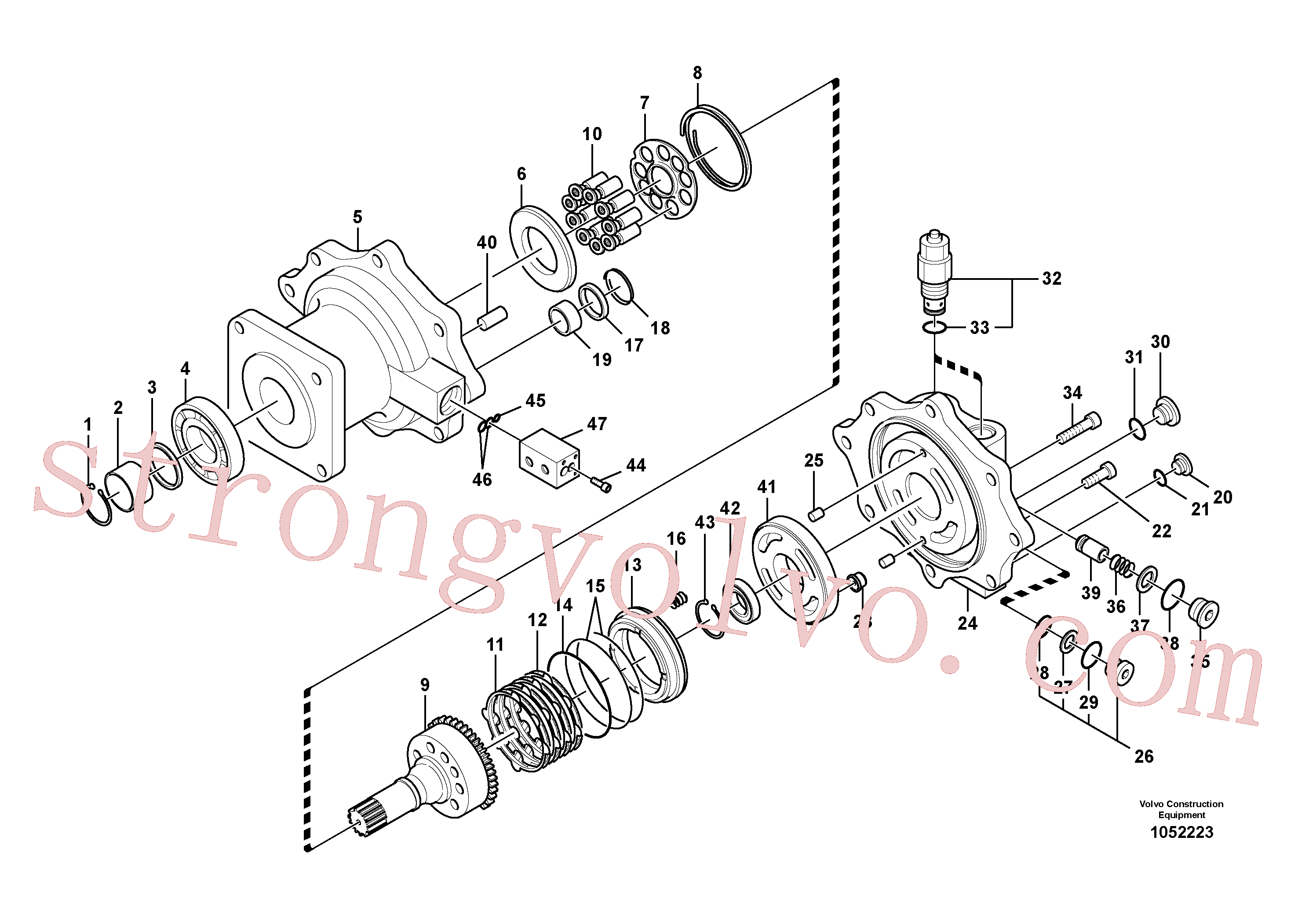 SA8230-04400 Volvo Motor de rotação(1052223 Montagem)