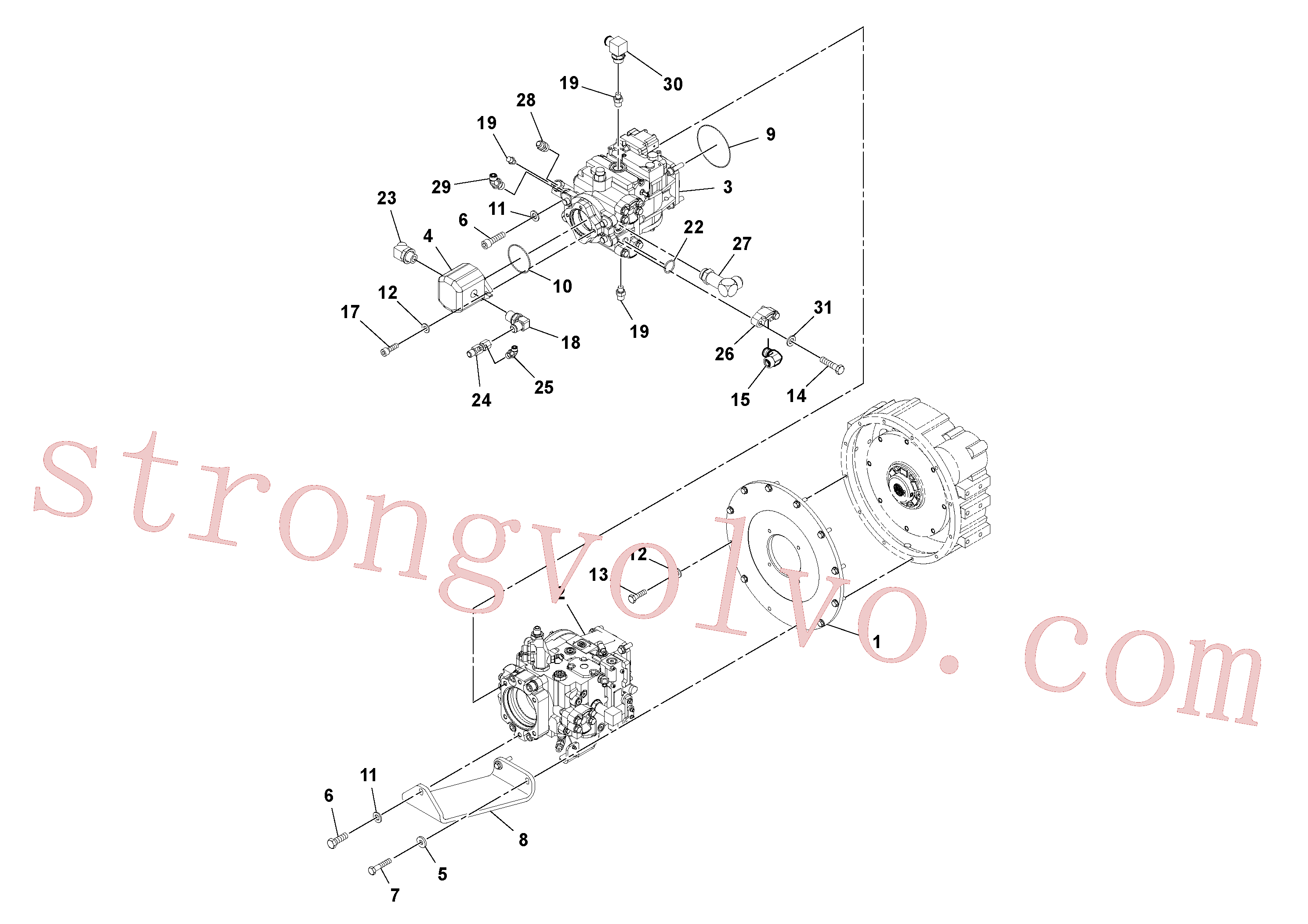 VOE936608 Volvo Conjunto do bloco da bomba(1052247 Montagem)