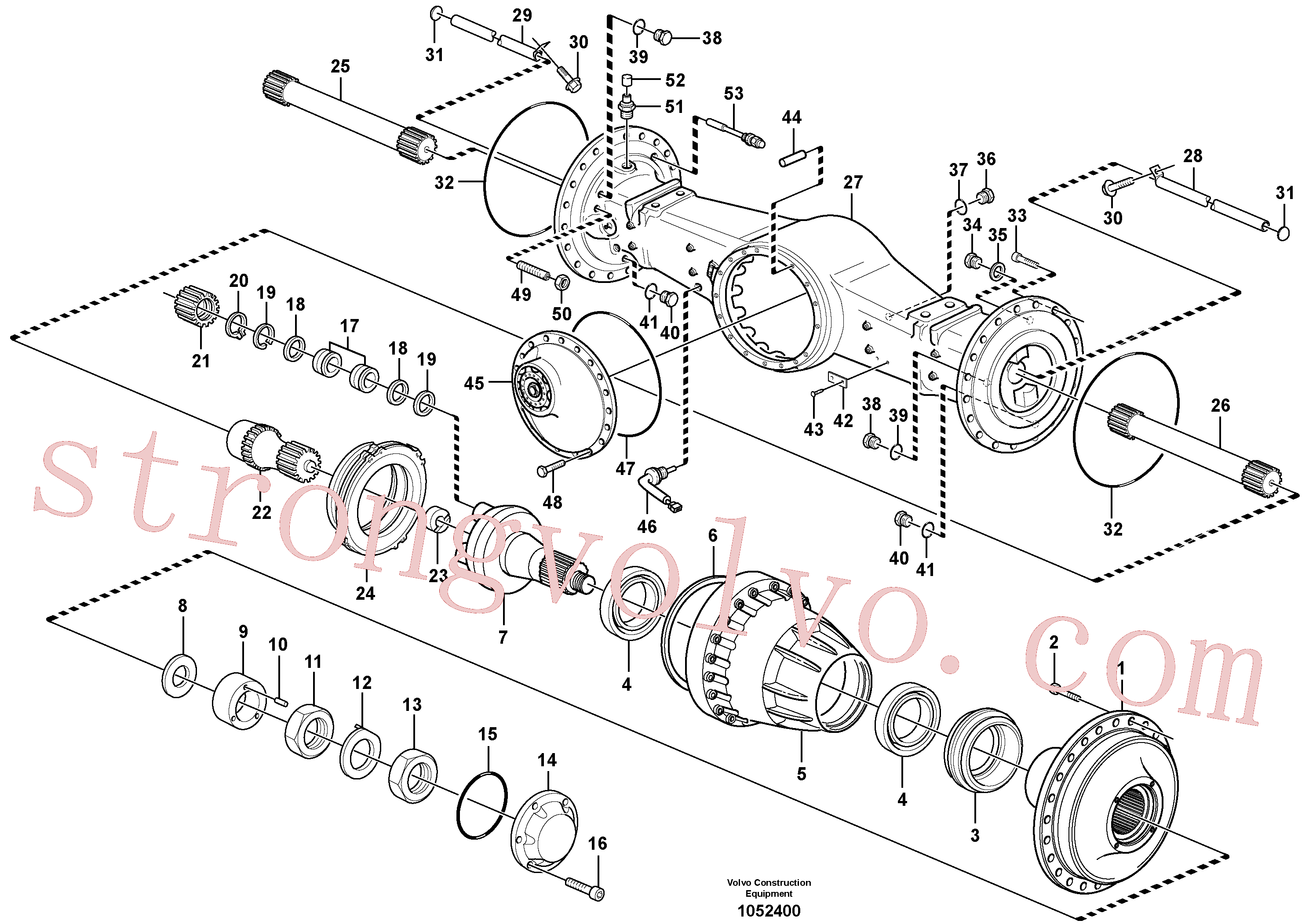 VOE997477 Volvo Eixo planetário, traseira(1052400 Montagem)