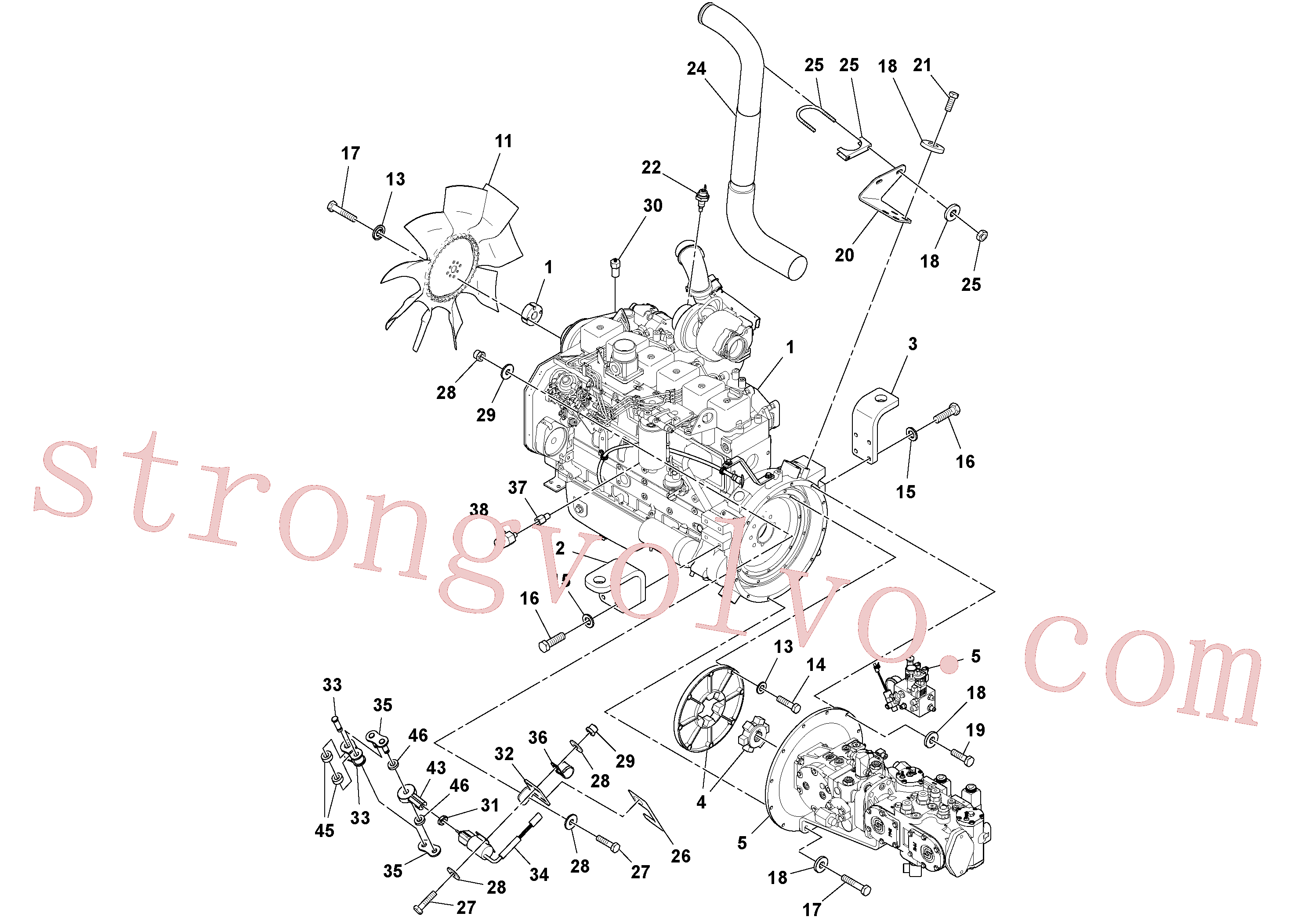 RM95923058 Volvo Conjunto de motor(1052404 Montagem)