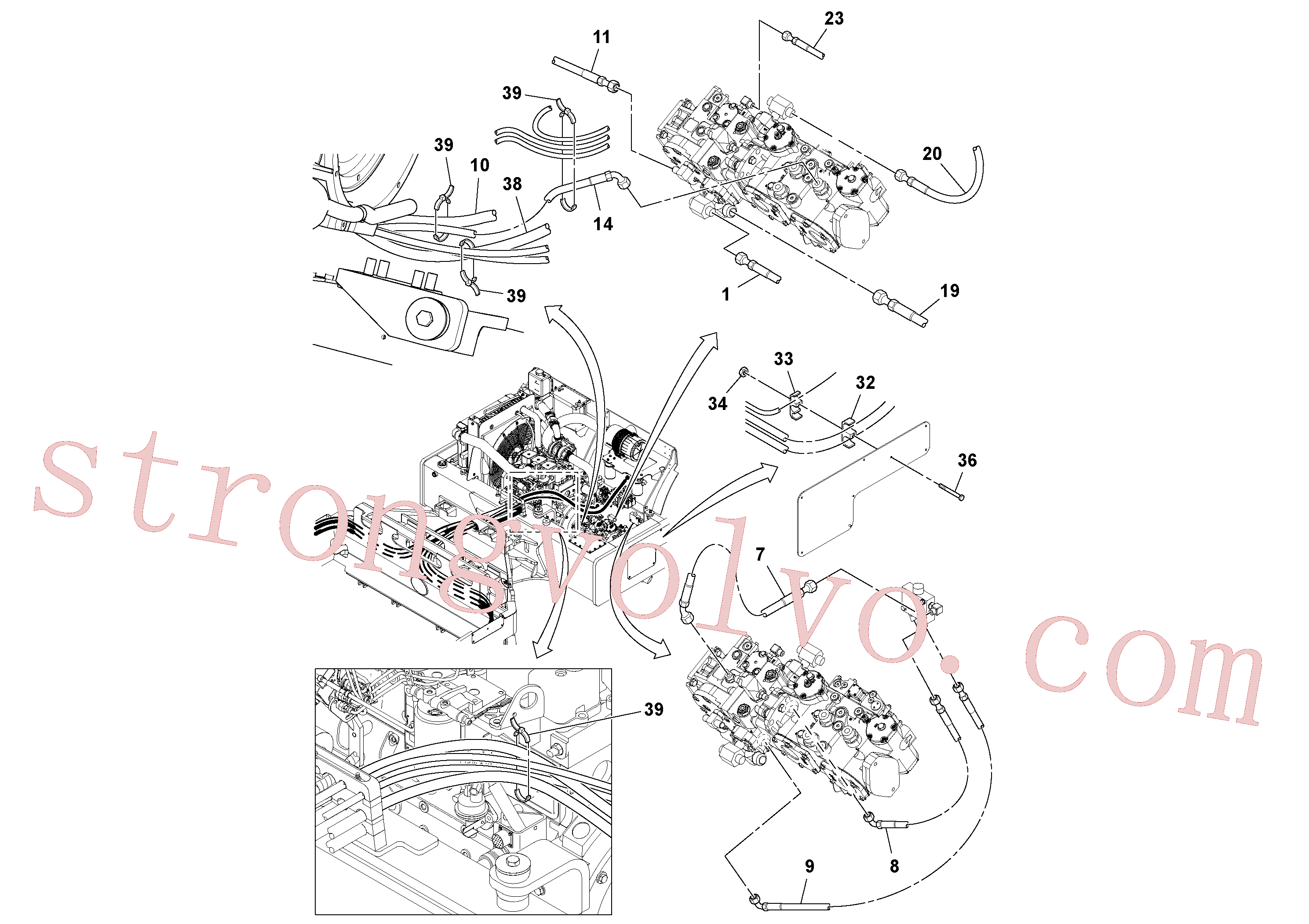 RM59726463 Volvo Instalação das mangueiras traseiras(1052470 Montagem)