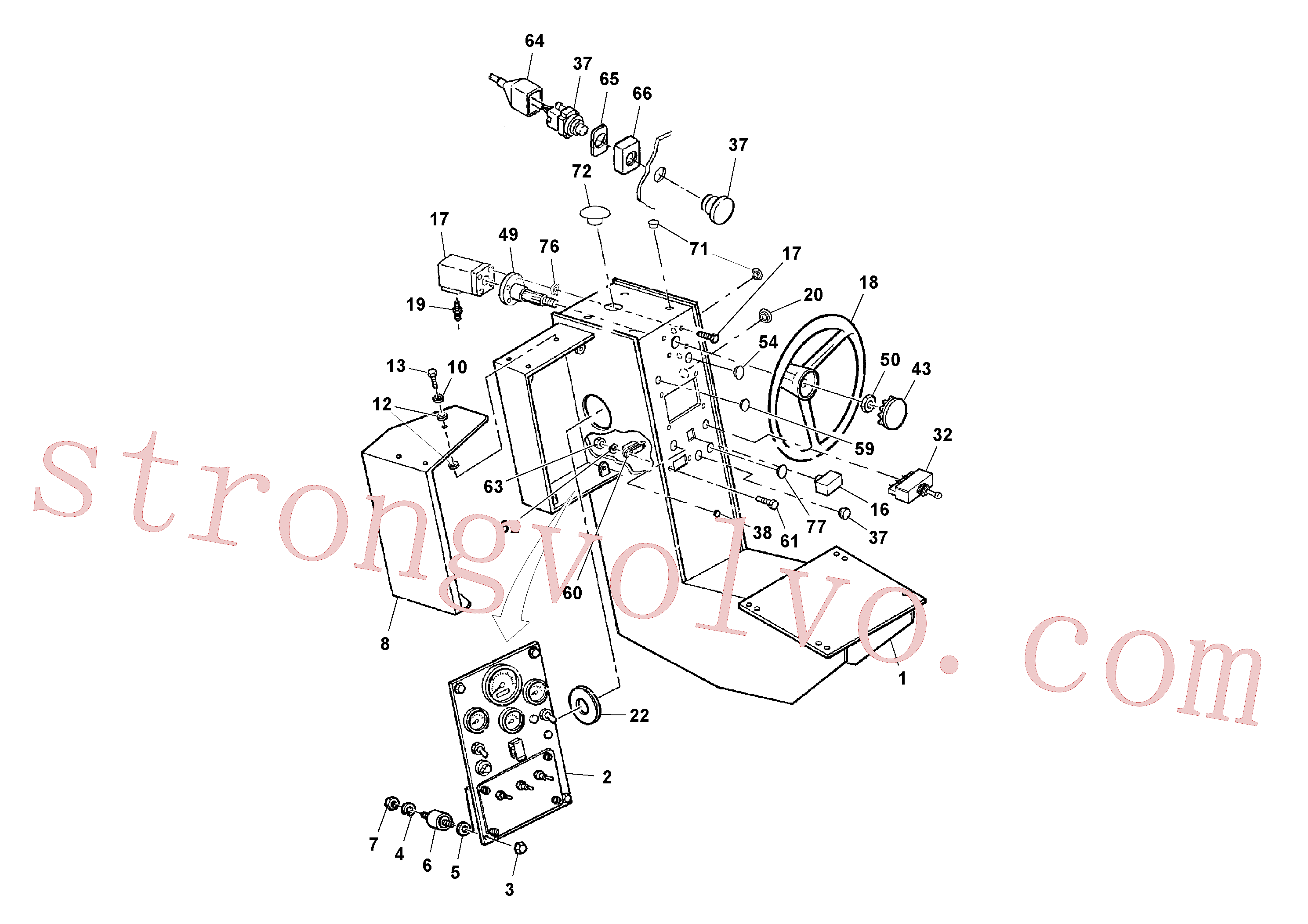 RM59108605 Volvo Conjunto da consola(1052524 Montagem)