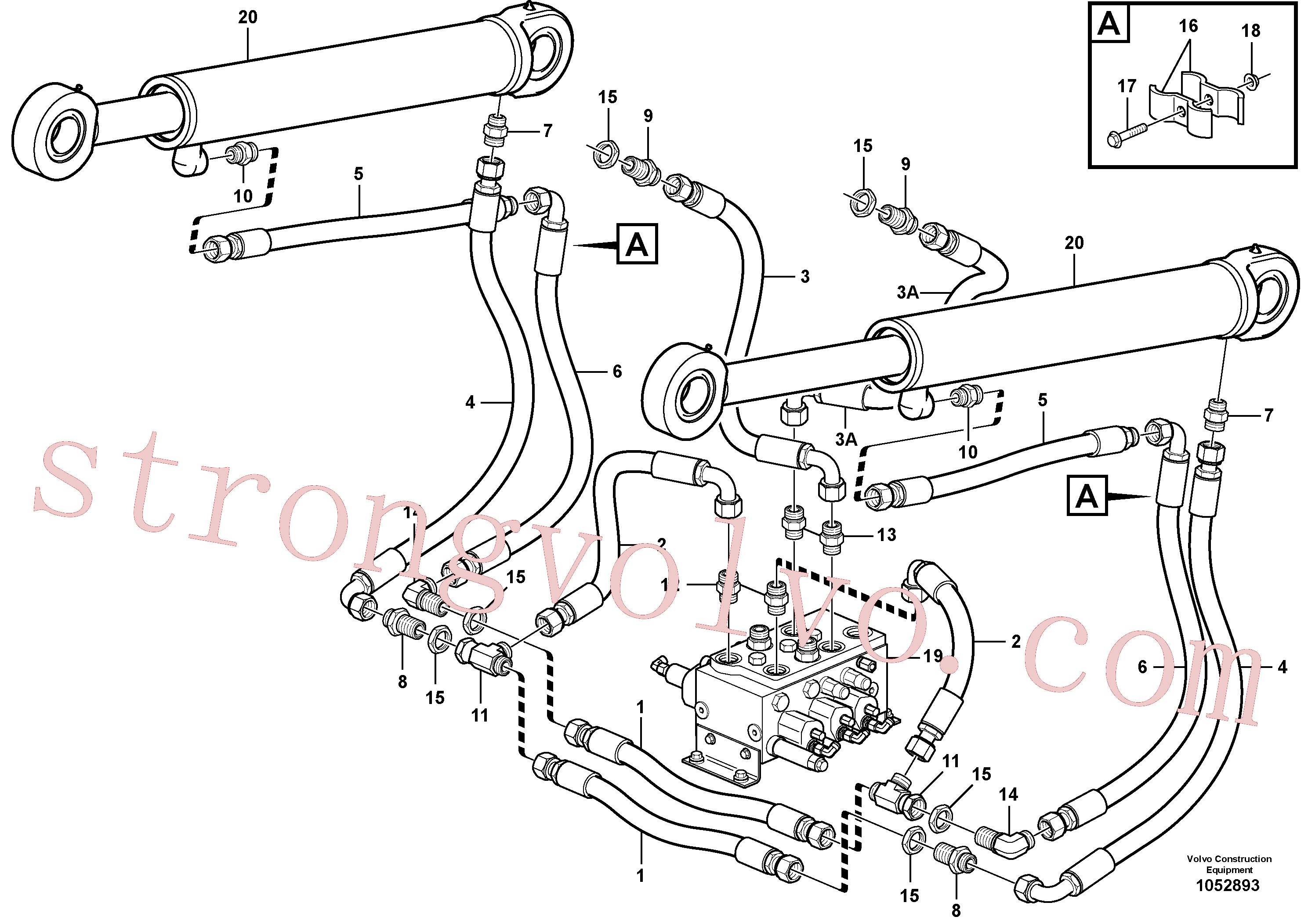 VOE13933874 Volvo Linhas hidráulicas - hidráulico de elevação(1052893 Montagem)