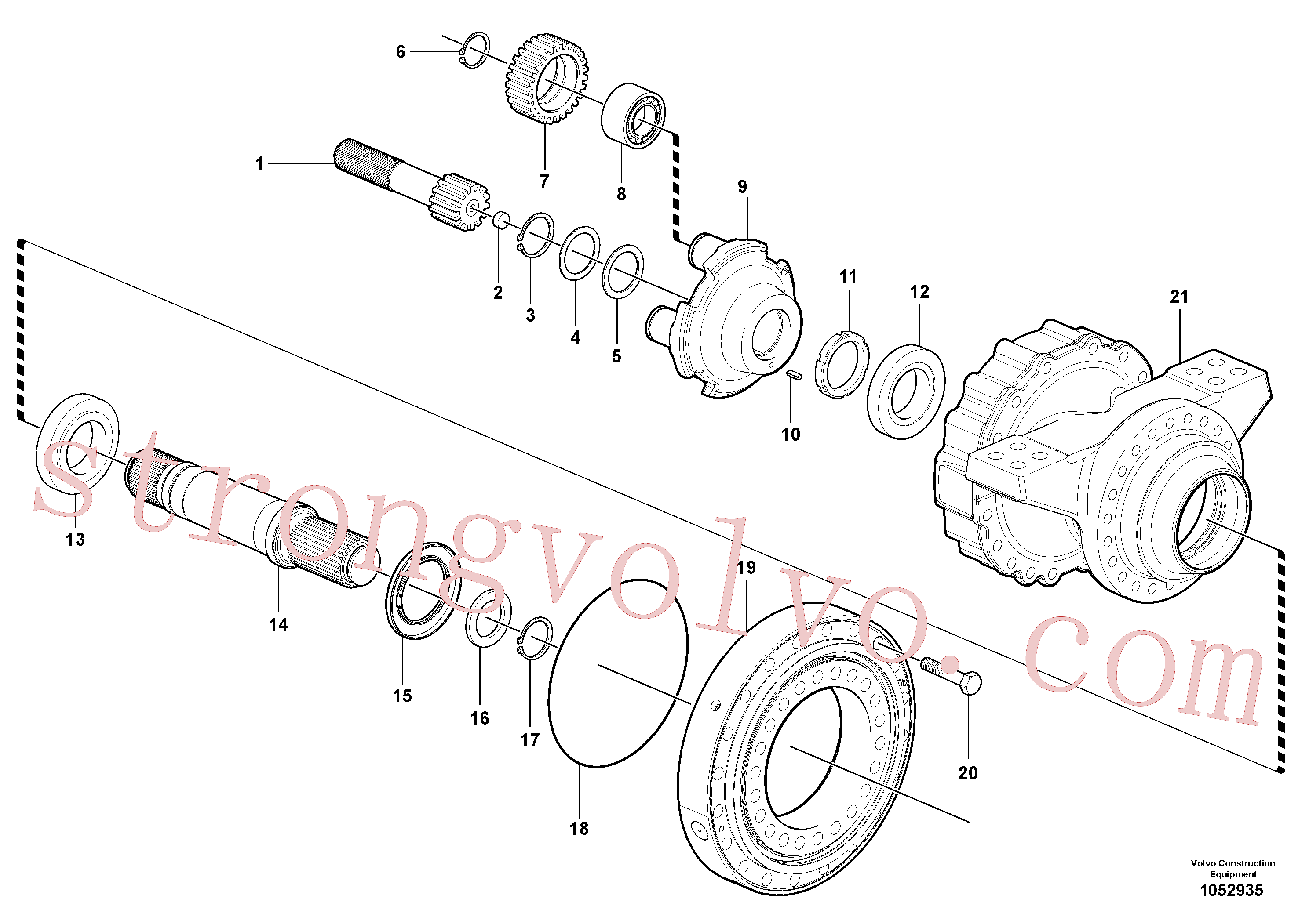 VOE12743268 Volvo Eixo planetário(1052935 Montagem)